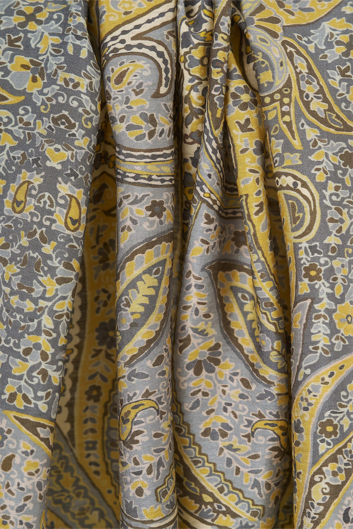 Ethnic Pattern Lyocell Shawl Grey-Optic White