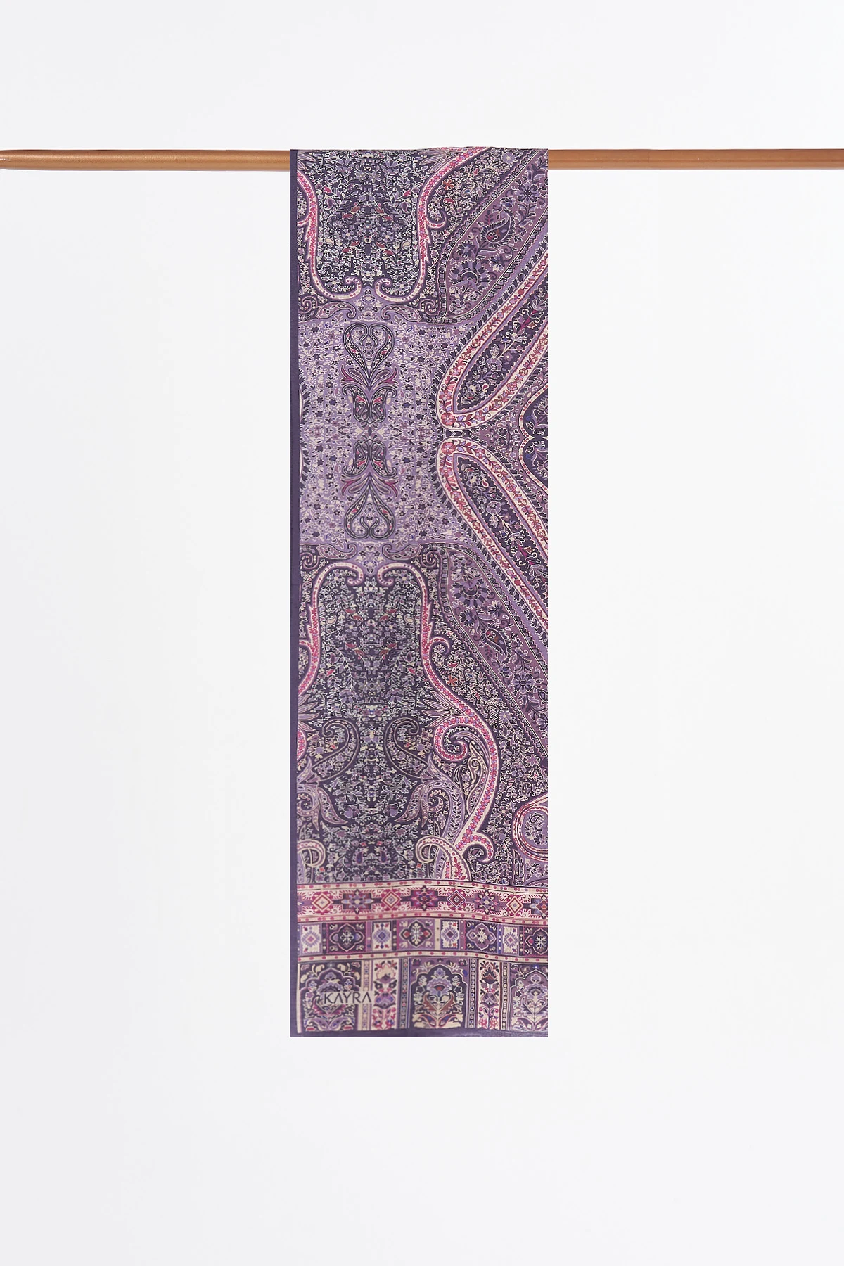 Ethnic Pattern Lyocell Shawl Lilac