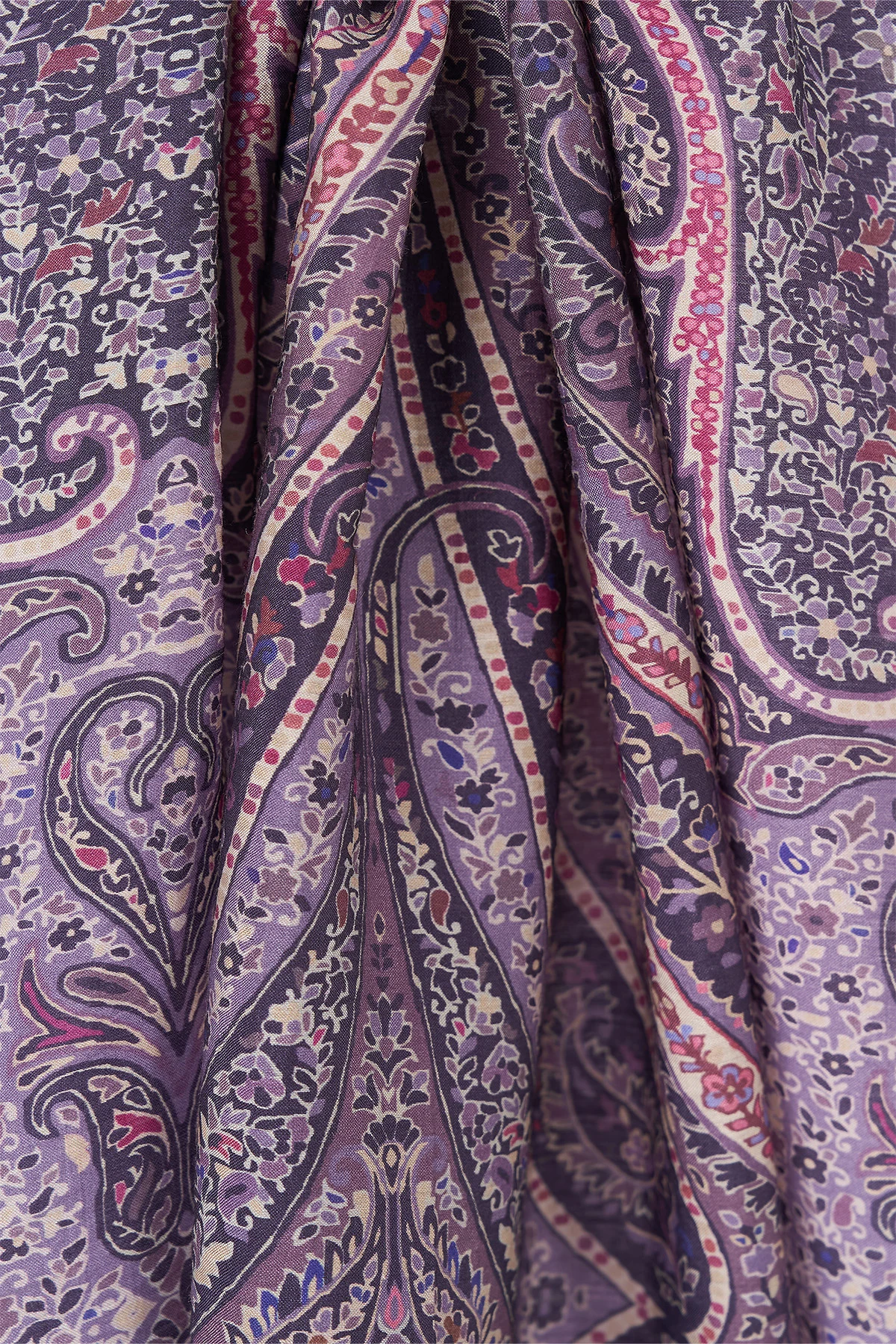 Ethnic Pattern Lyocell Shawl Lilac
