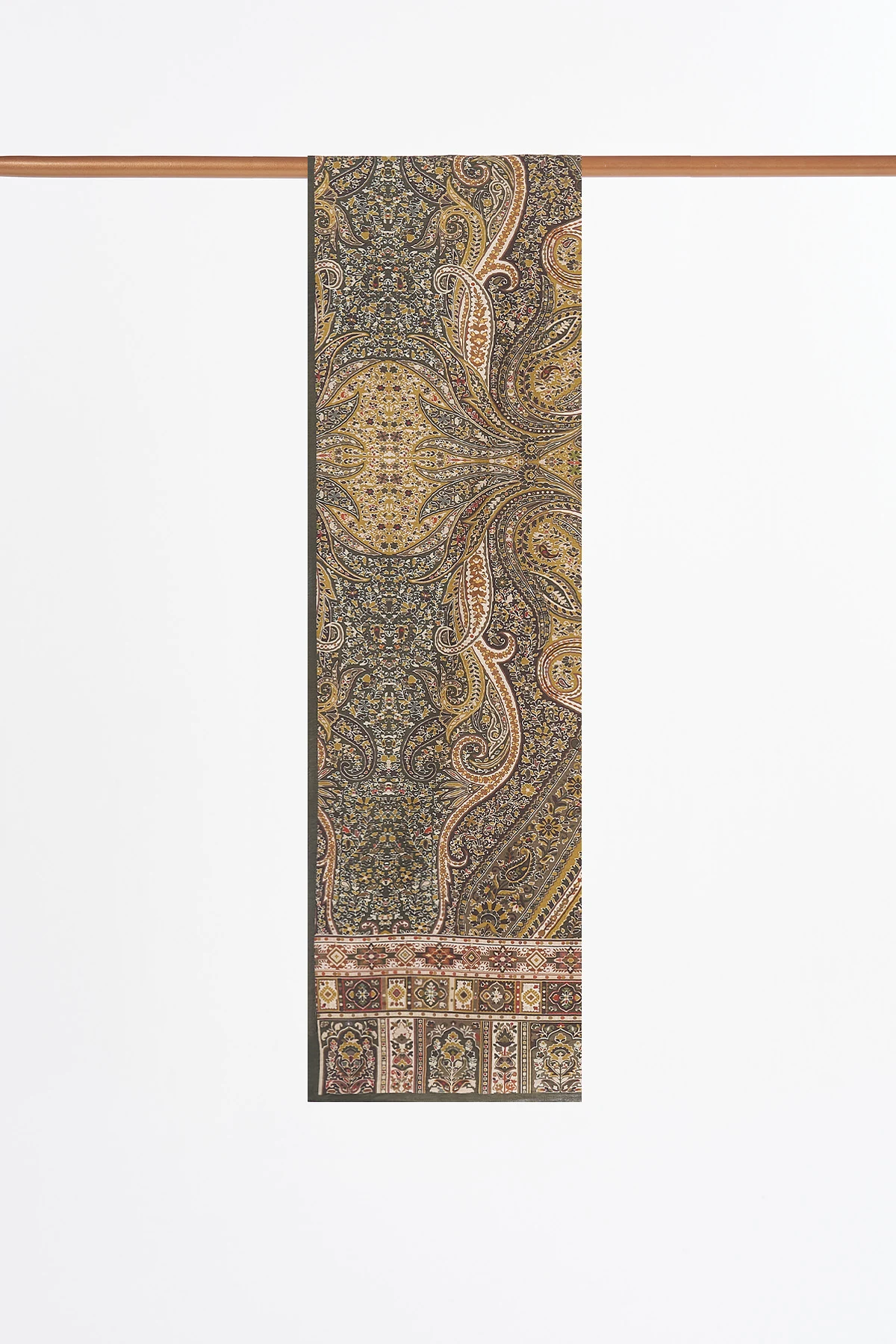 Ethnic Pattern Lyocell Shawl Green