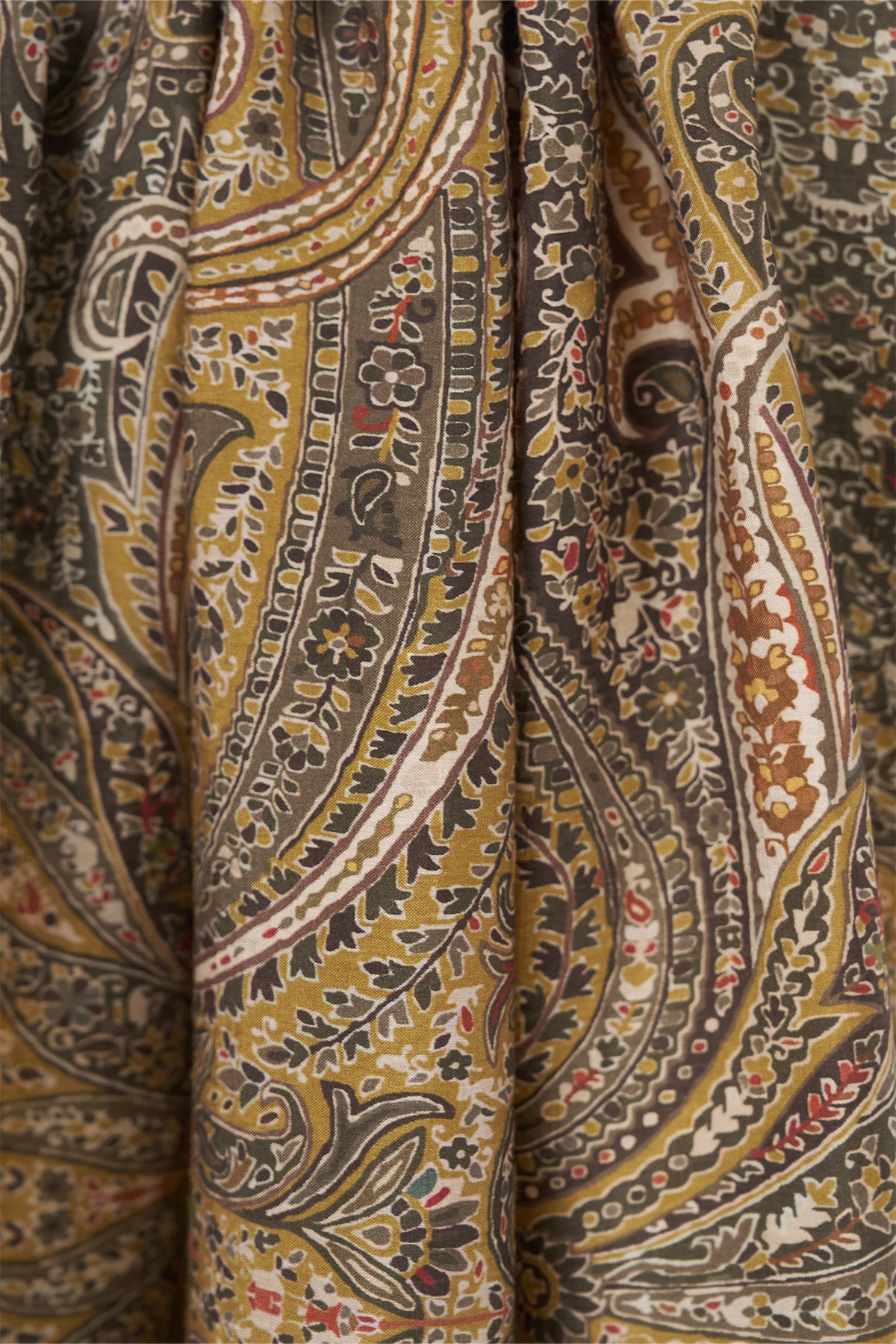 Ethnic Pattern Lyocell Shawl Green
