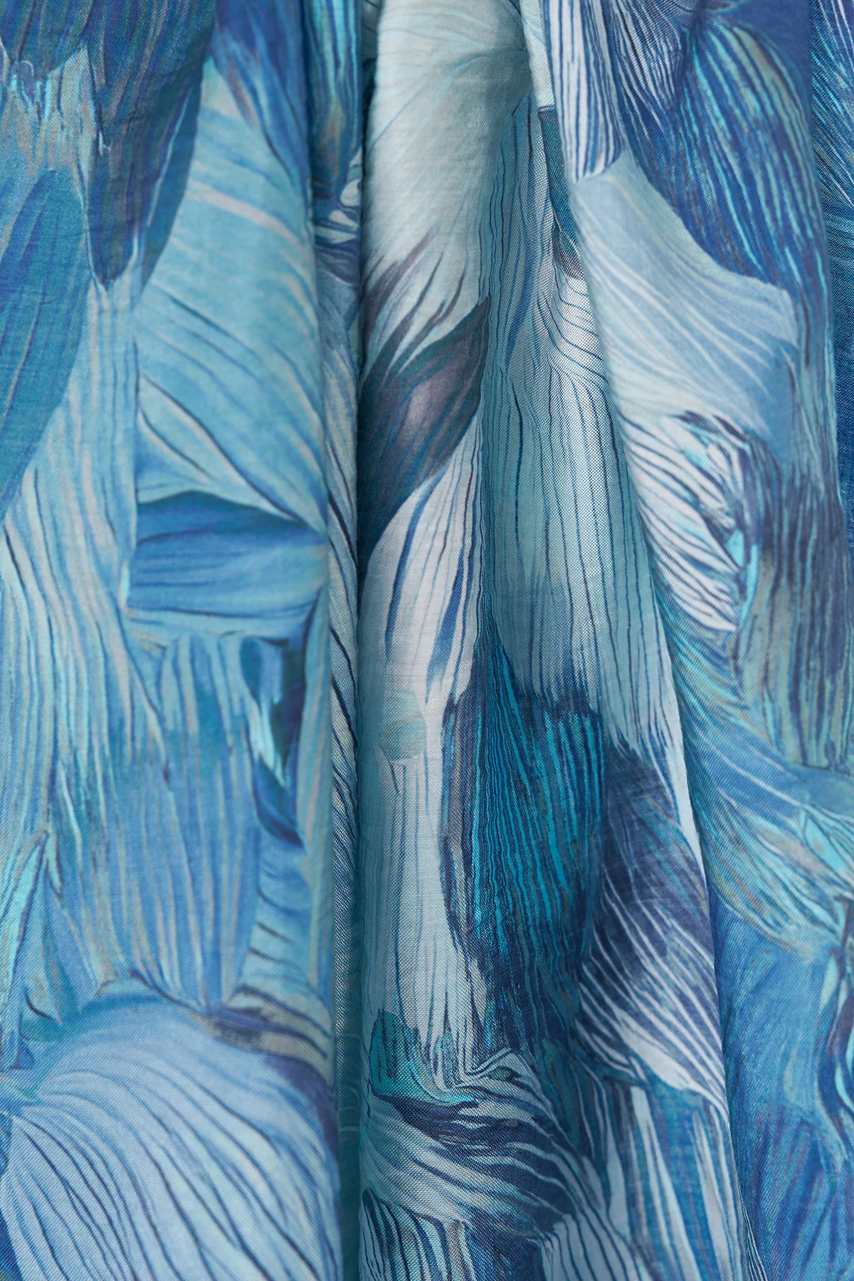 Abstract Pattern Viscose Shawl Blue