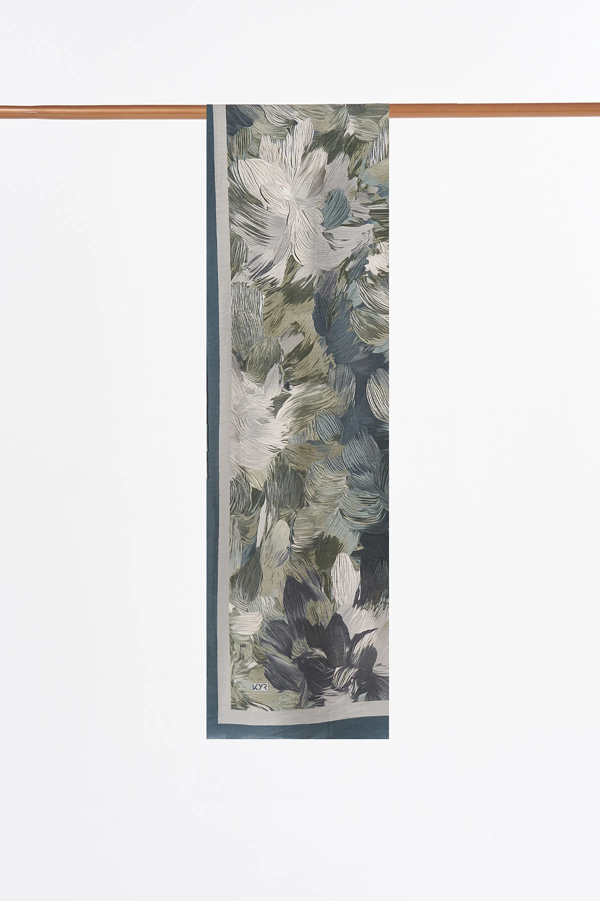 Abstract Pattern Viscose Shawl Moss Green