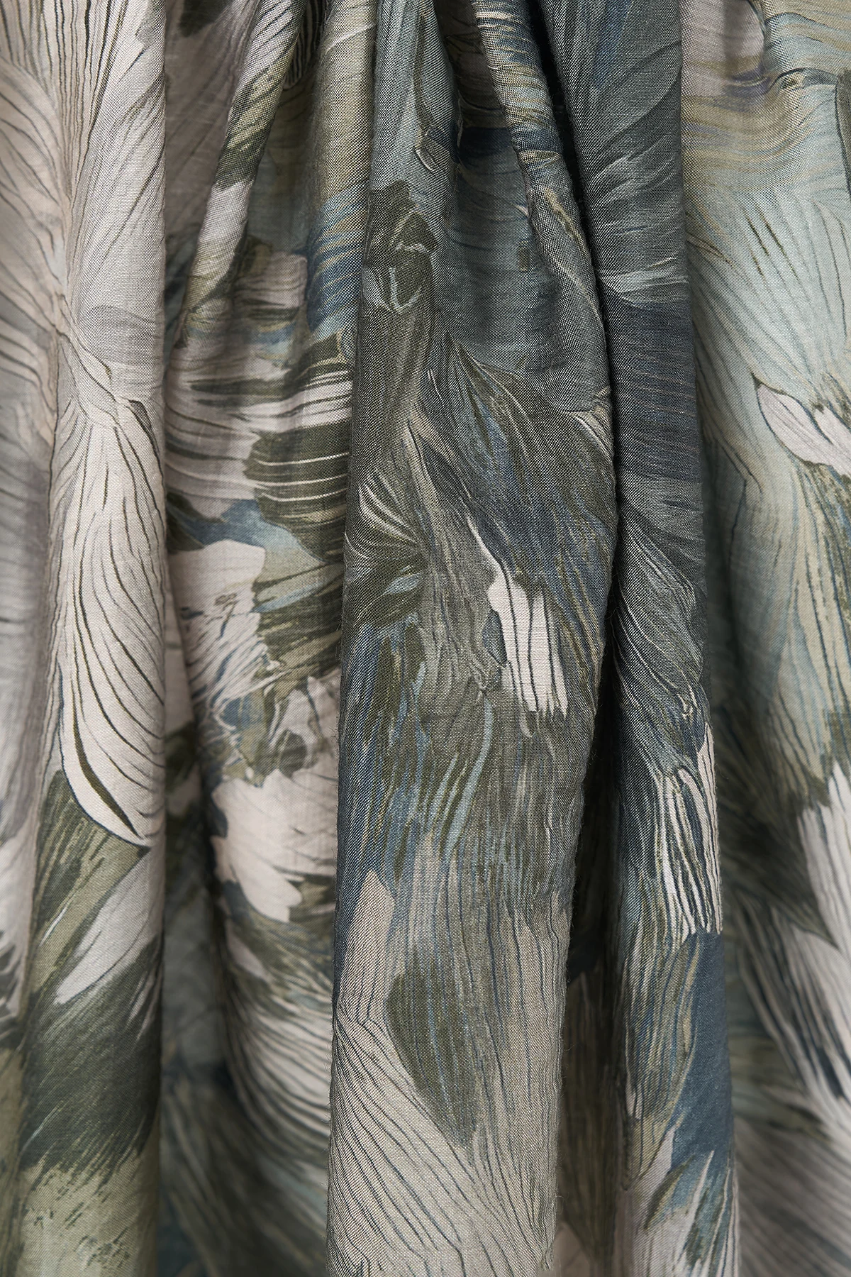 Abstract Pattern Viscose Shawl Moss Green