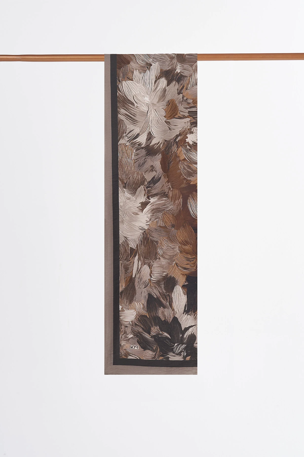 Abstract Pattern Viscose Shawl Espresso