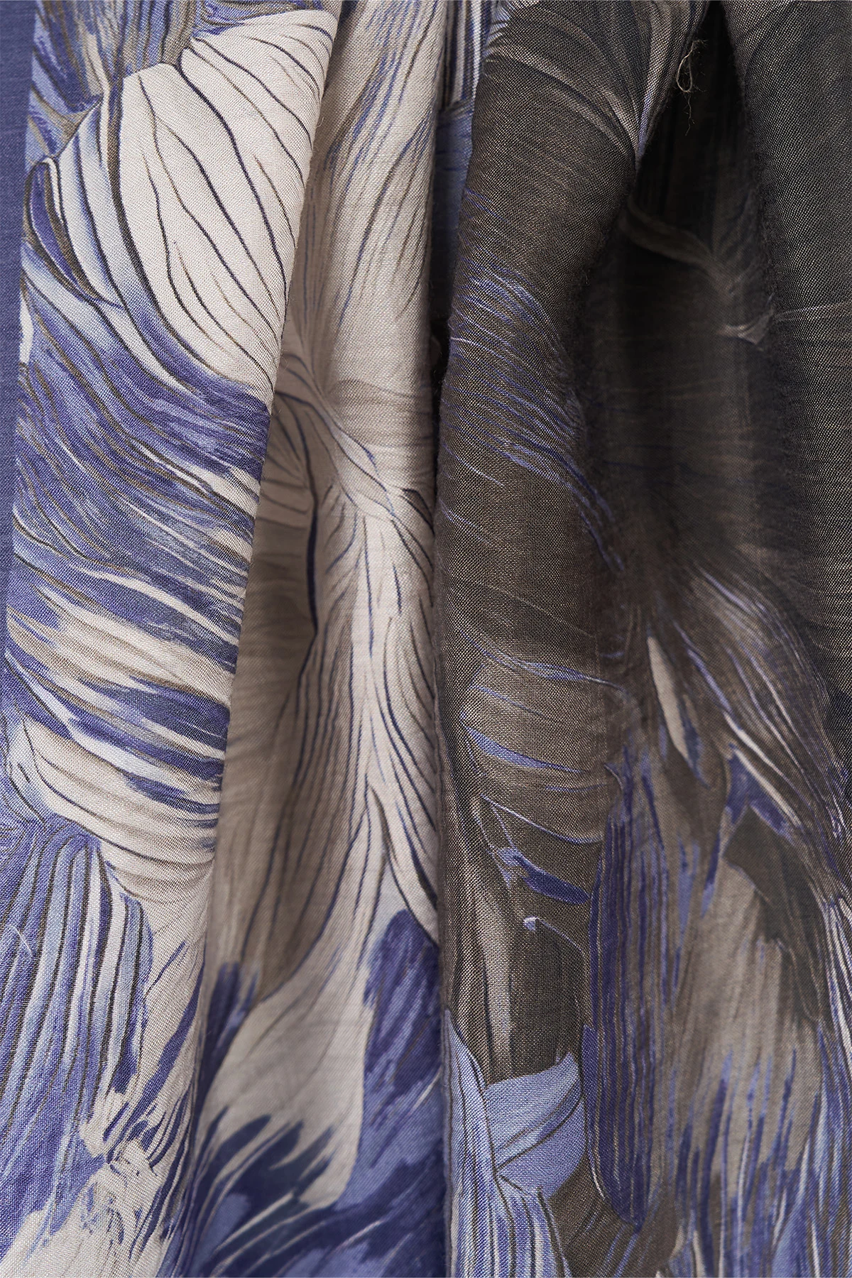 Abstract Pattern Viscose Shawl Indigo