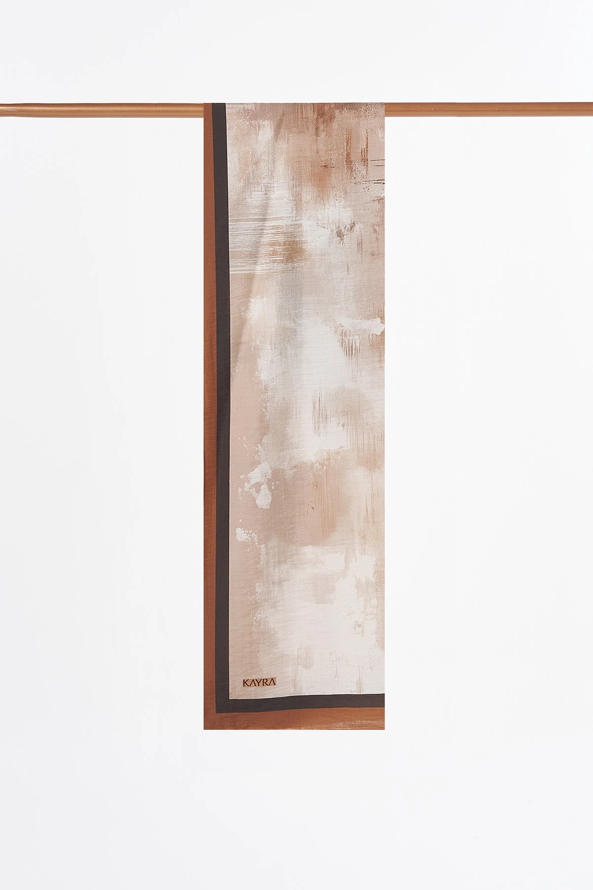 Brushstroke Pattern Lyocell Shawl Beige