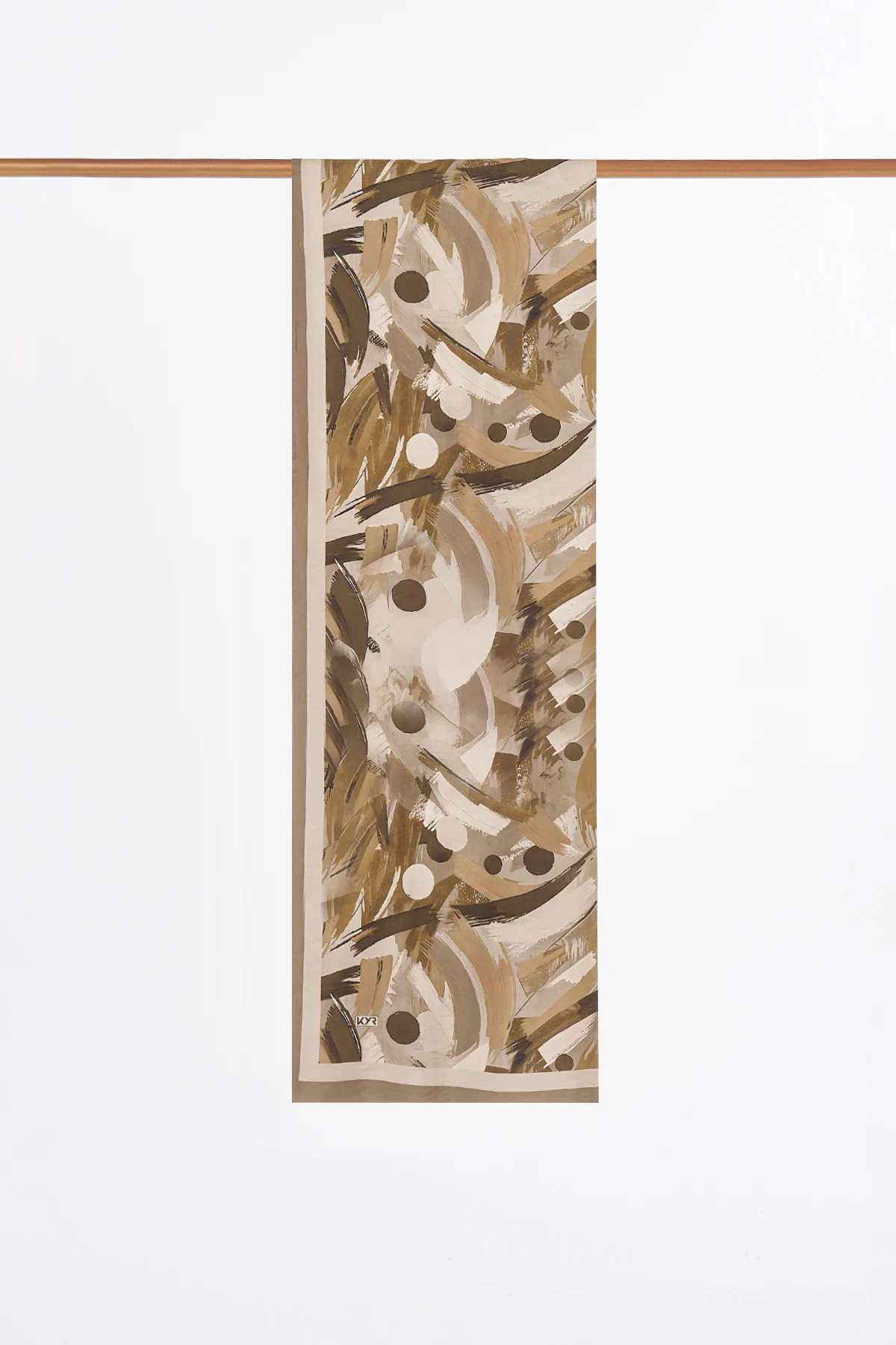 Brushstroke Pattern Viscose Shawl Olive