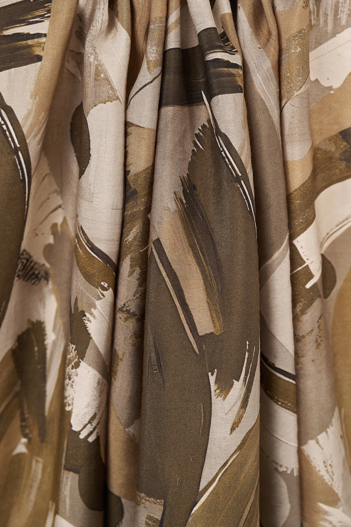 Brushstroke Pattern Viscose Shawl Olive