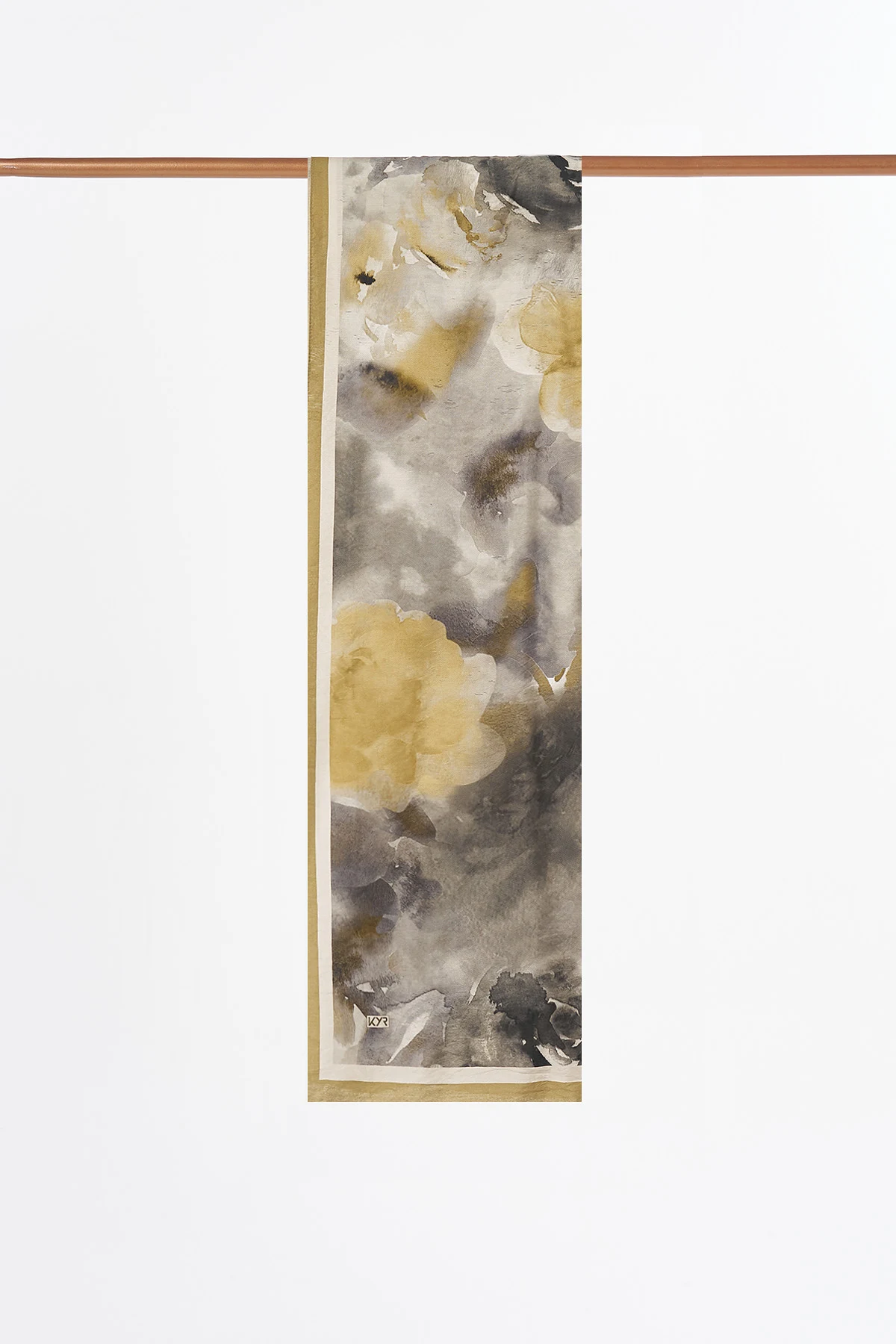 Brushstroke Abstract Pattern Shawl Olive