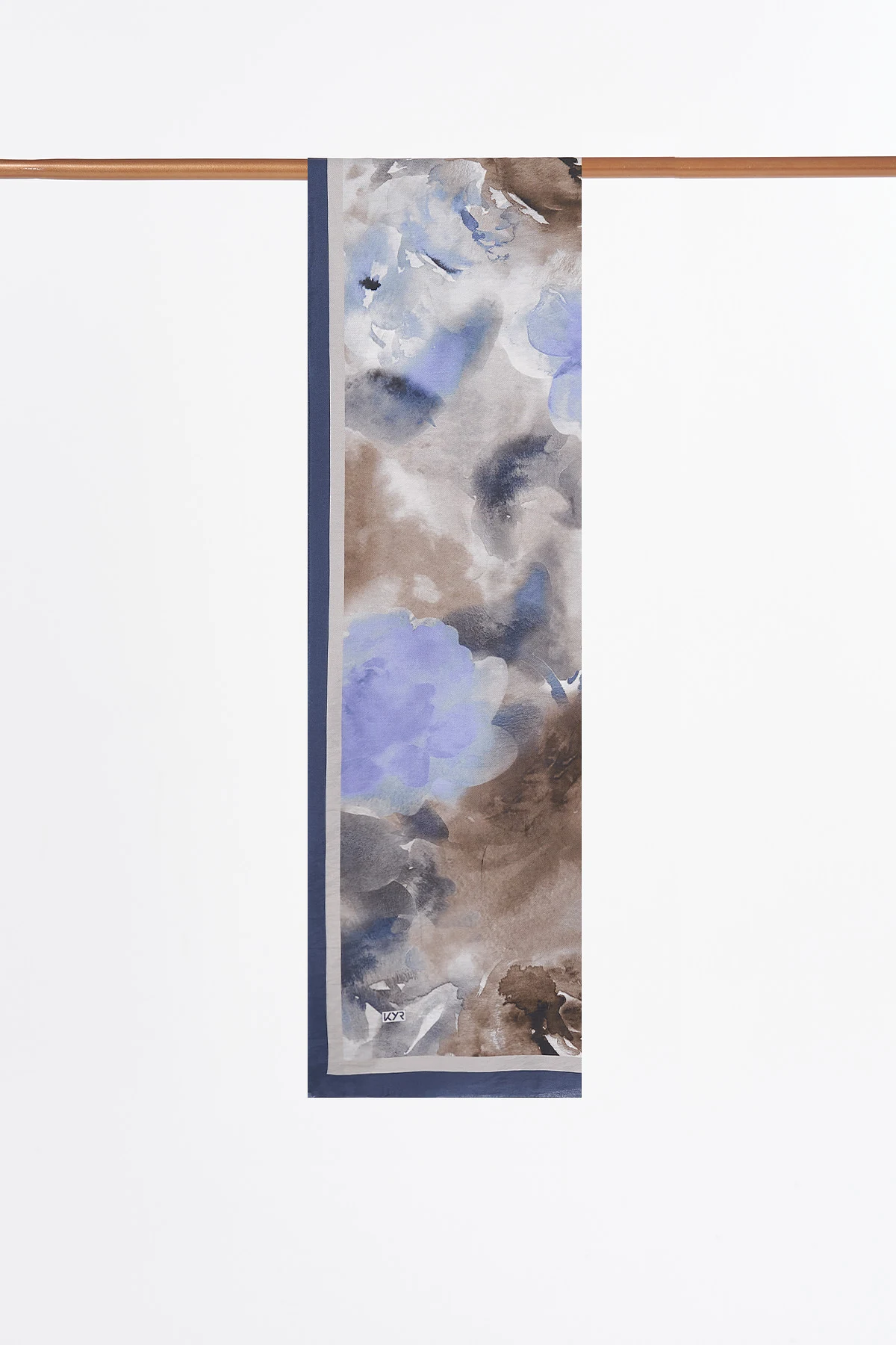 Brushstroke Abstract Pattern Shawl Indigo