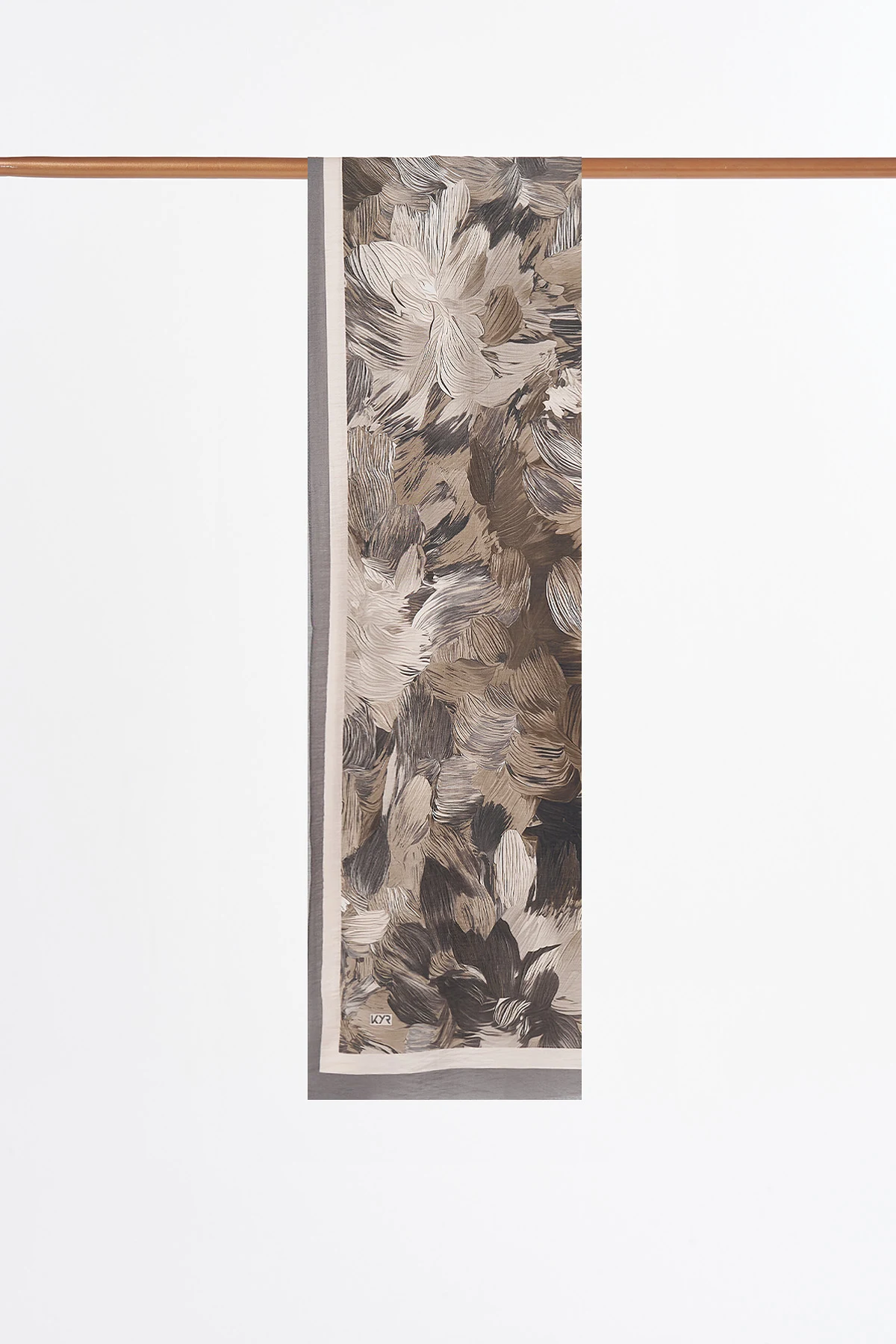 Abstract Pattern Viscose Shawl Dark Mink
