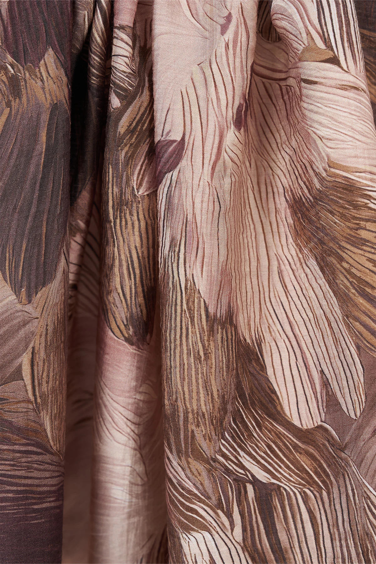 Abstract Pattern Viscose Shawl Brown