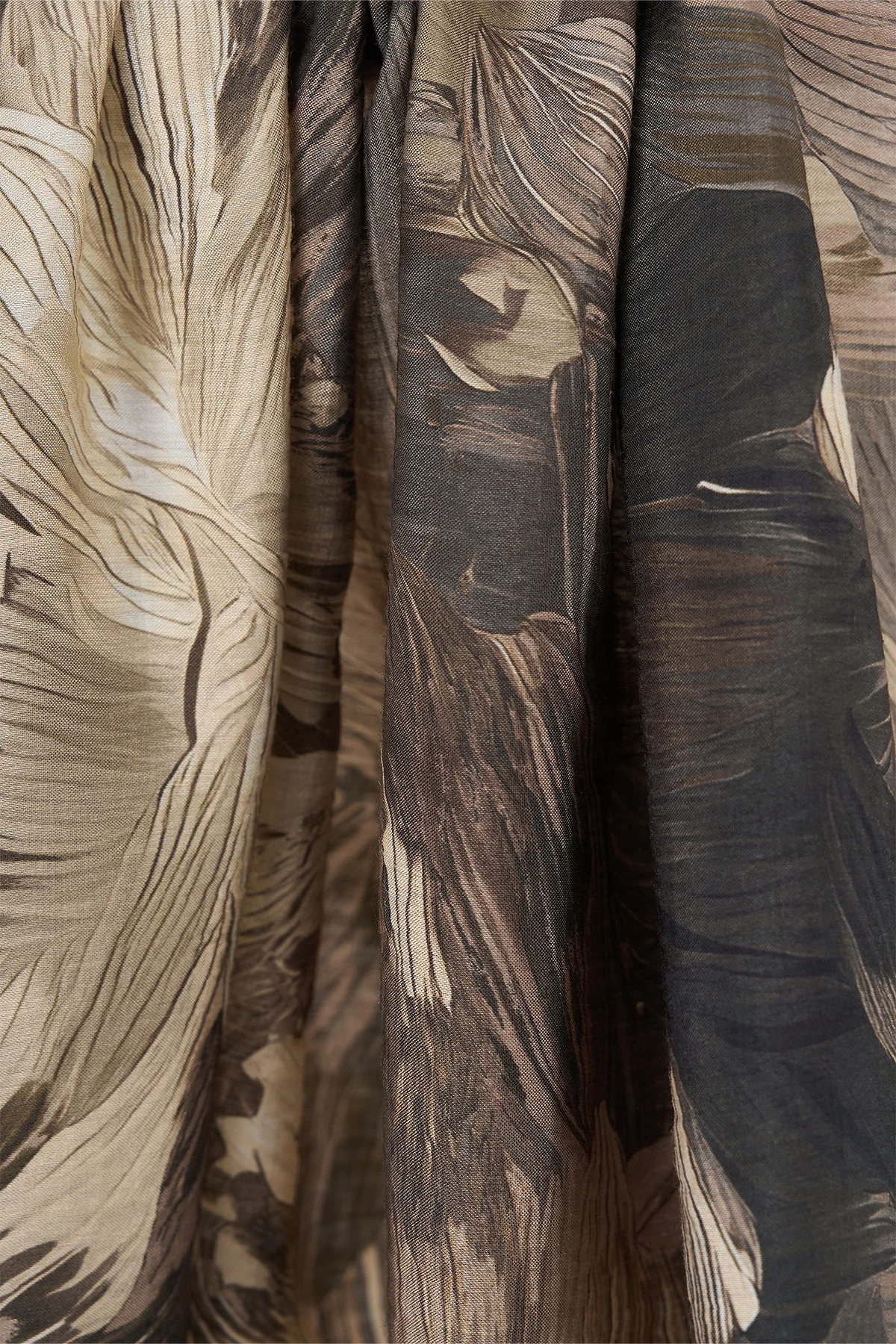 Abstract Pattern Viscose Shawl Khaki