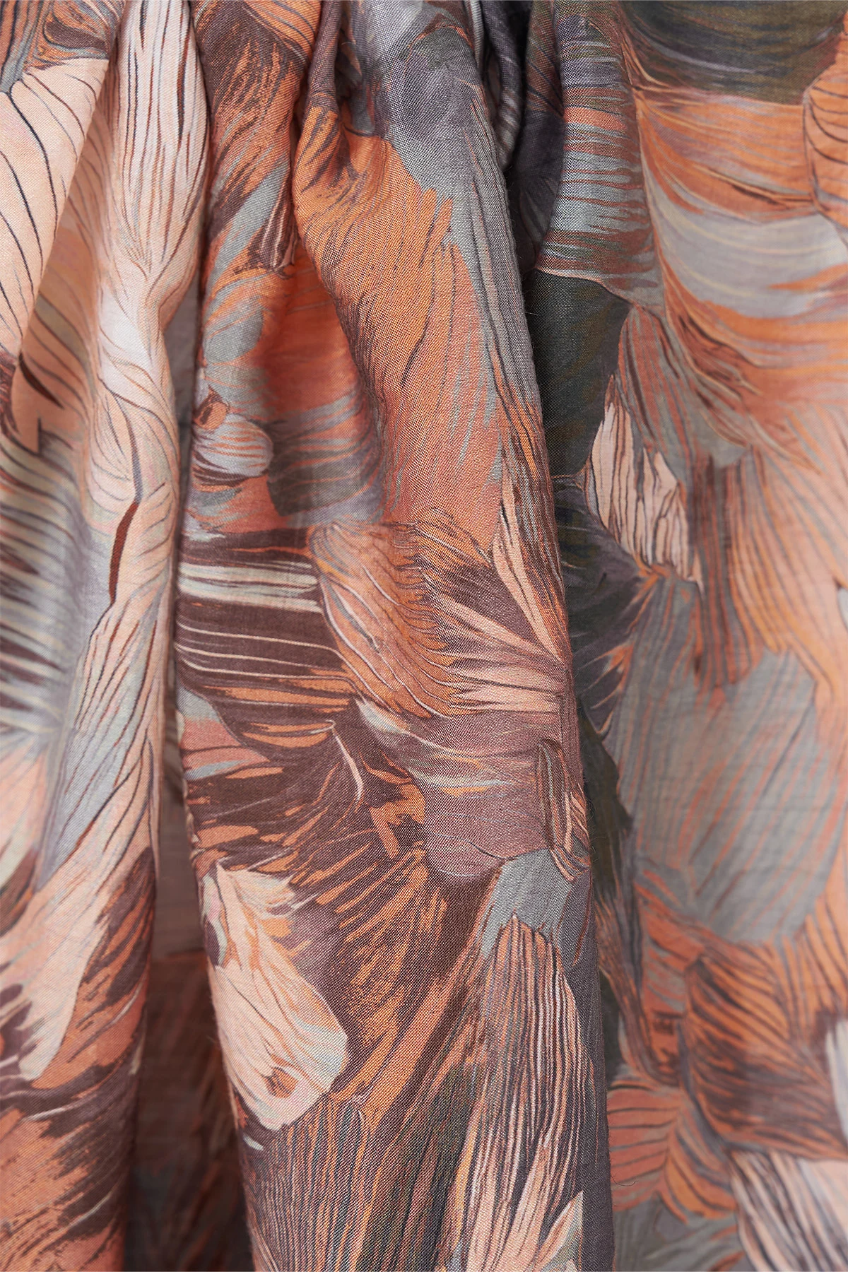 Abstract Pattern Viscose Shawl Charcoal Grey