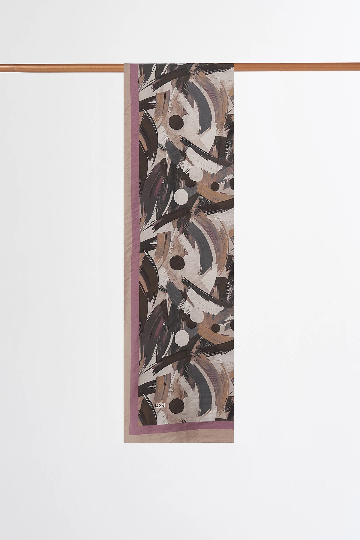 Brushstroke Pattern Viscose Shawl Plum
