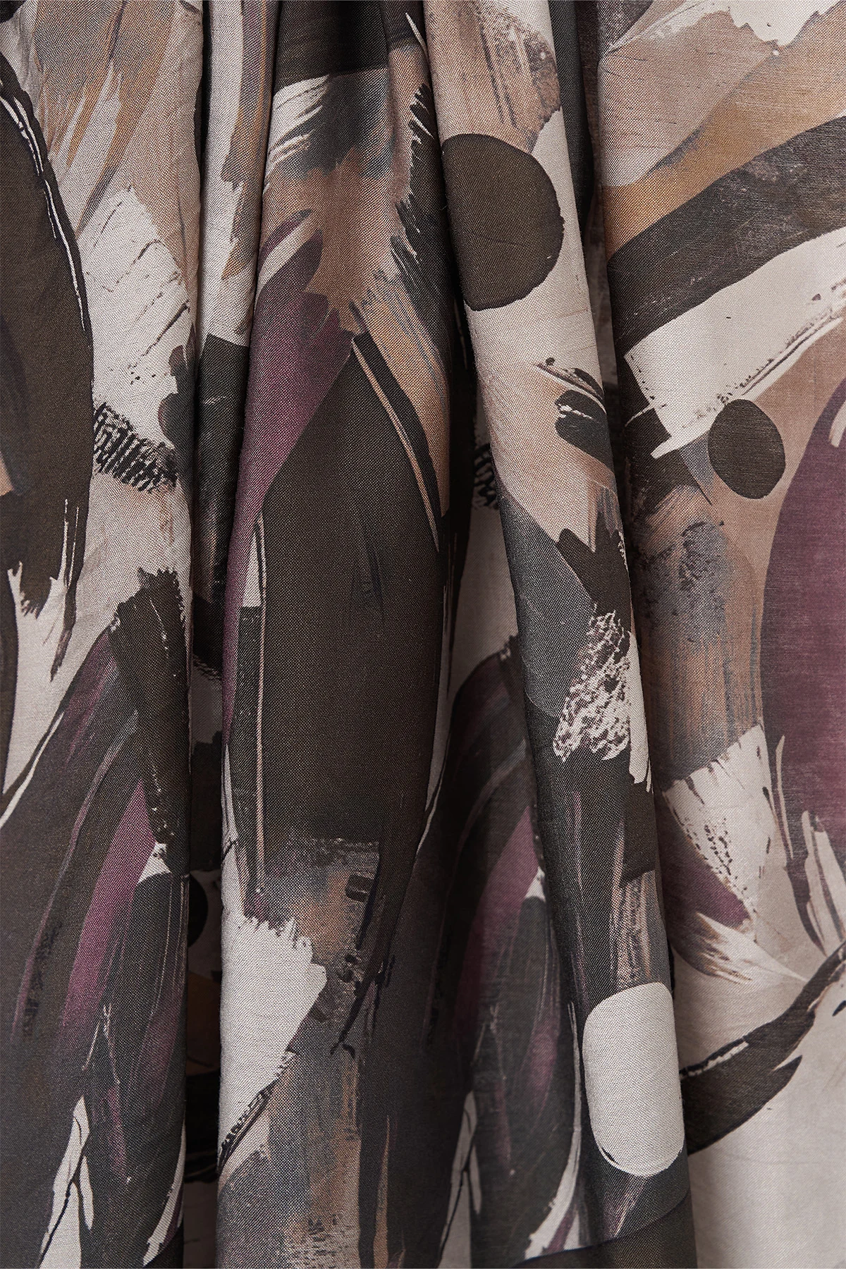 Brushstroke Pattern Viscose Shawl Plum