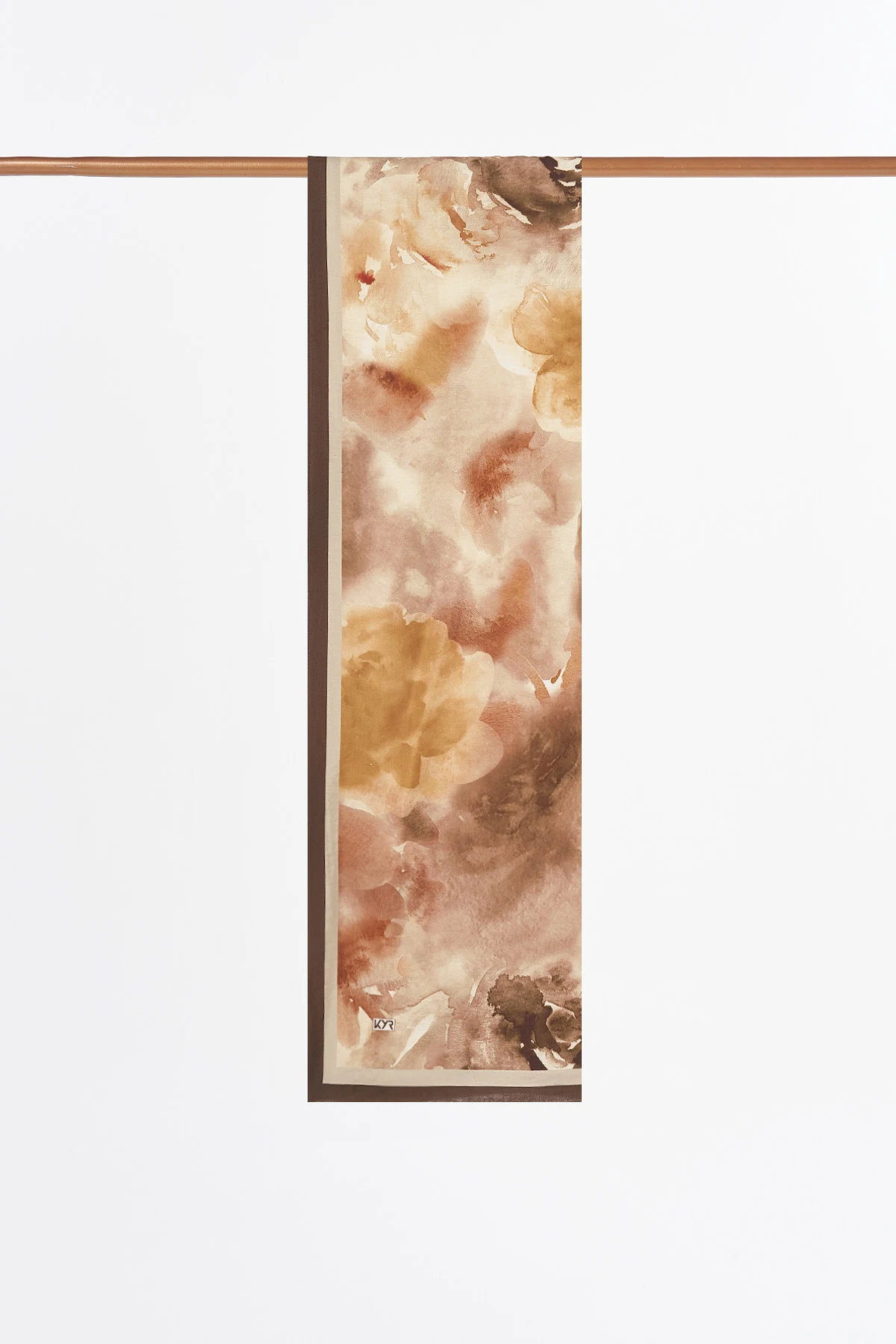Brushstroke Abstract Pattern Shawl Camel