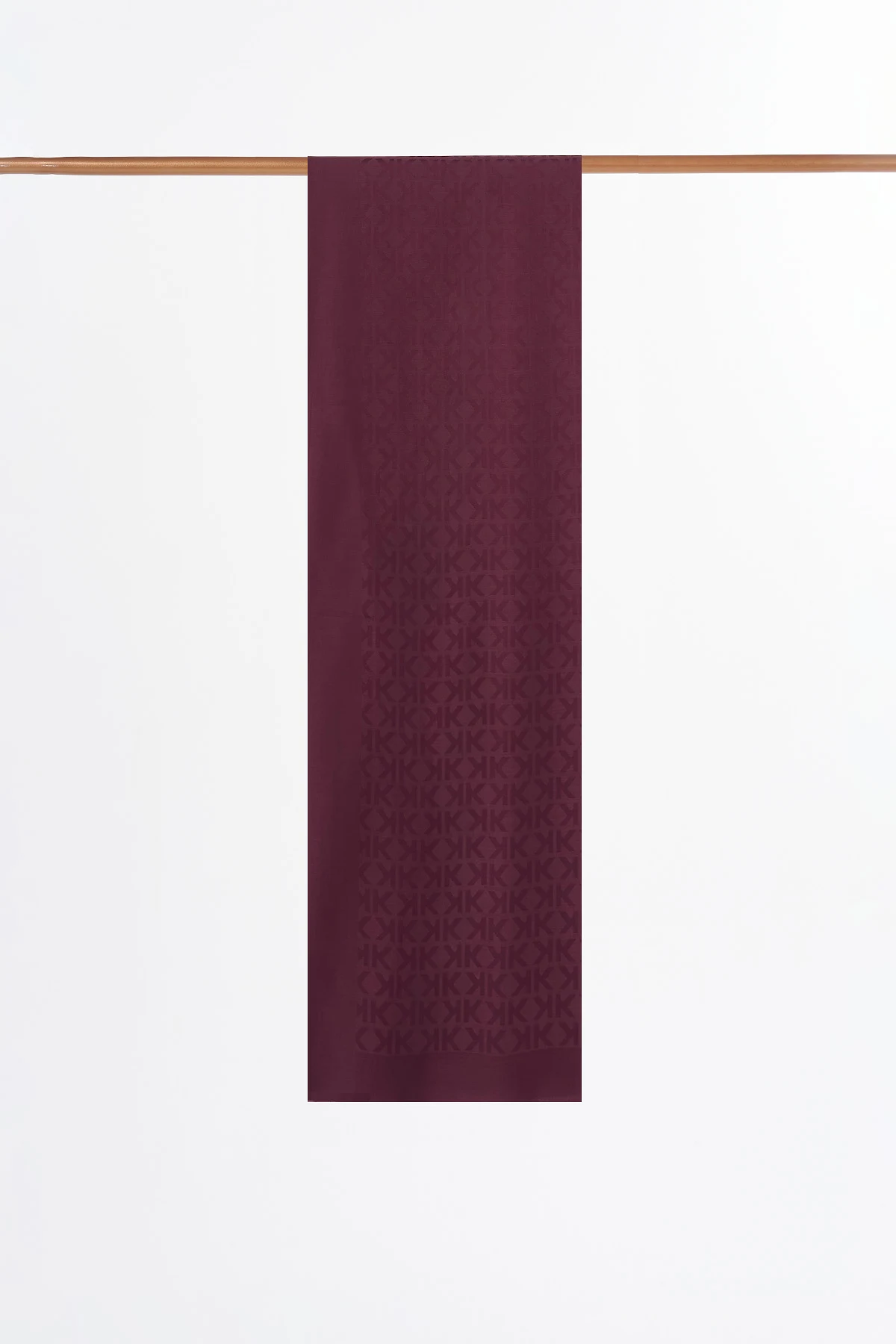 Logo Desenli Modal Şal Bordo