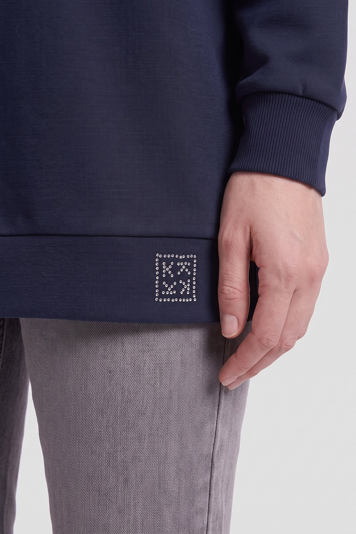 Polo-Neck Sweatshirt Navy