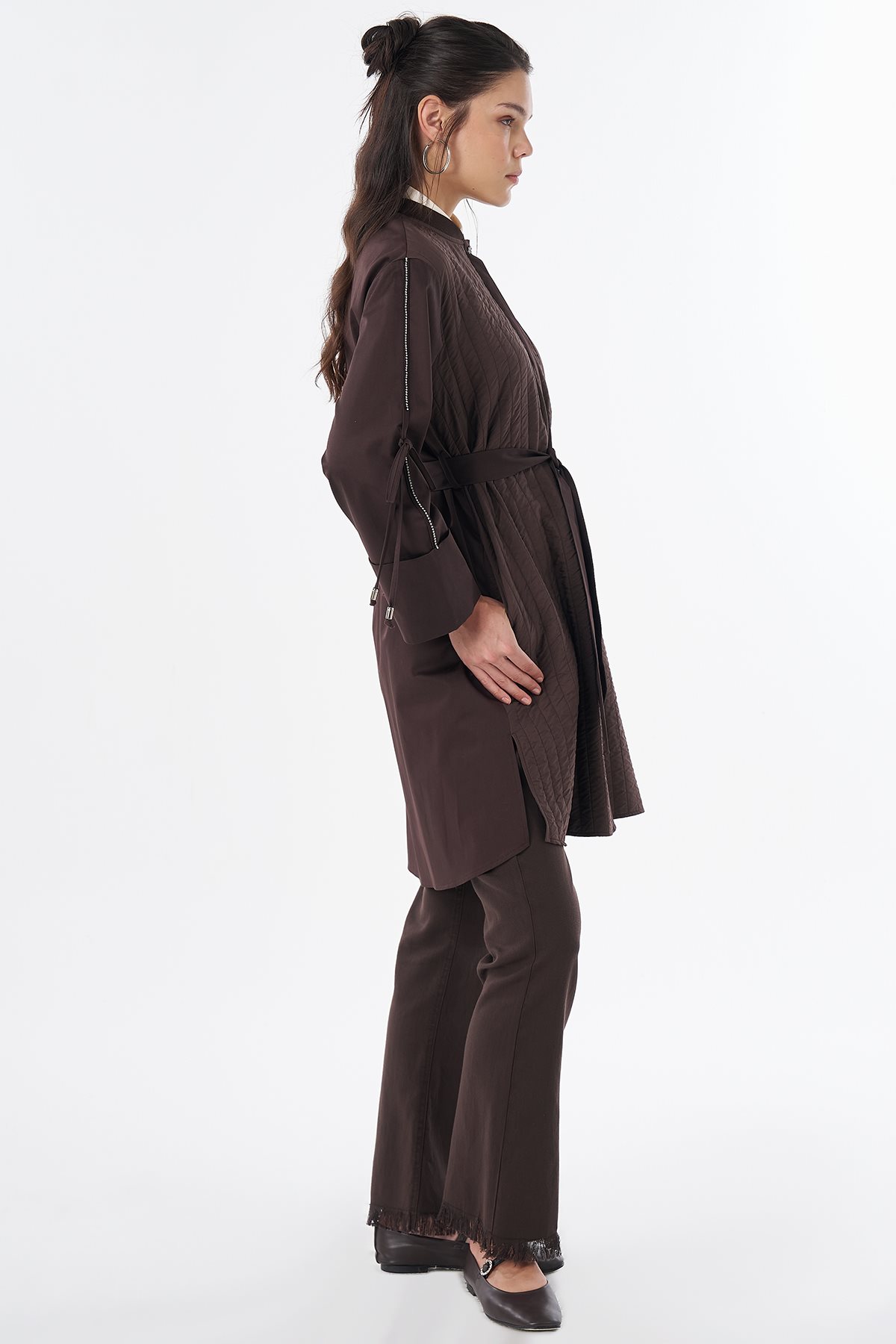 Taş Detaylı Tunik Kahve
