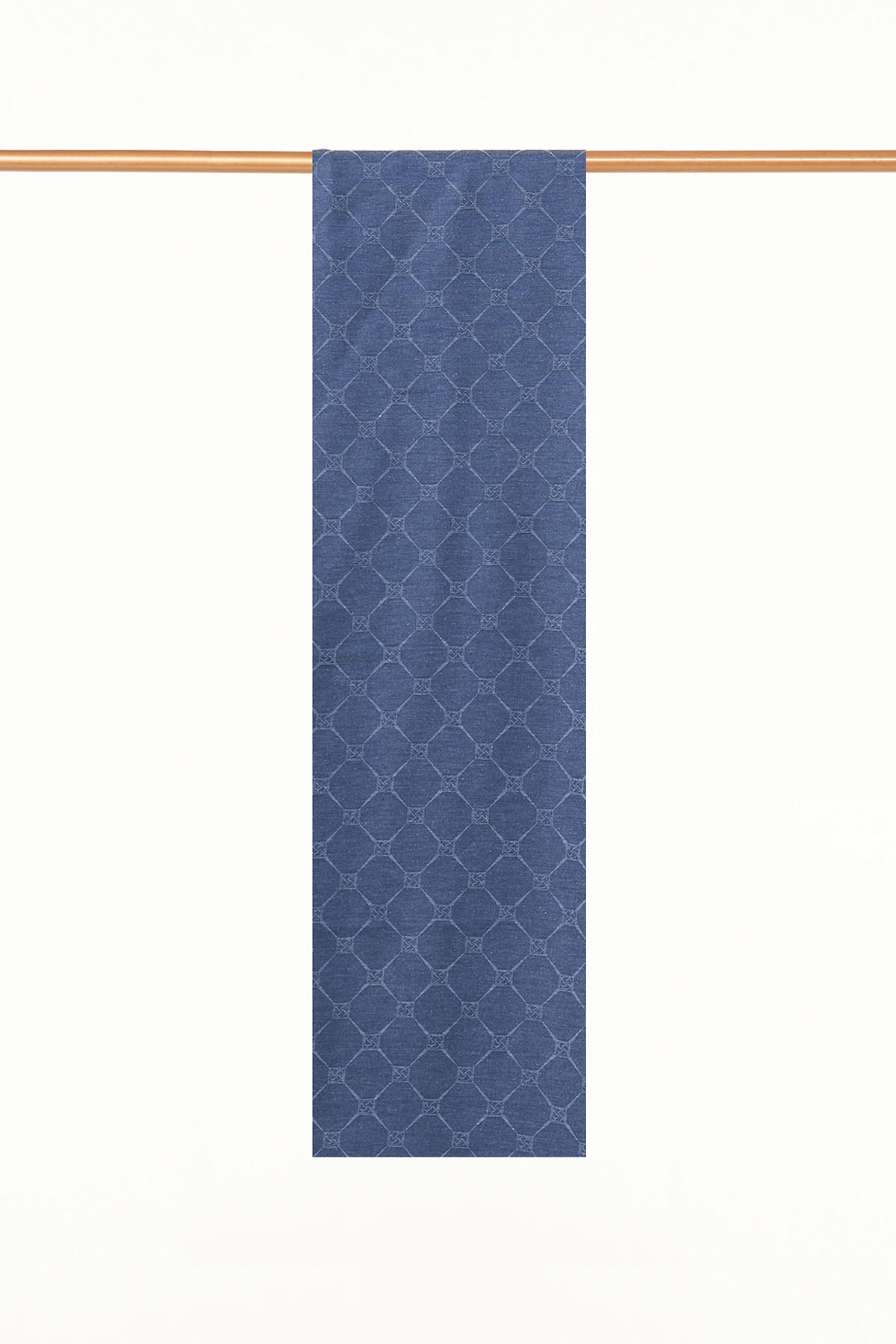 Monogram Desen Pamuklu Şal İndigo