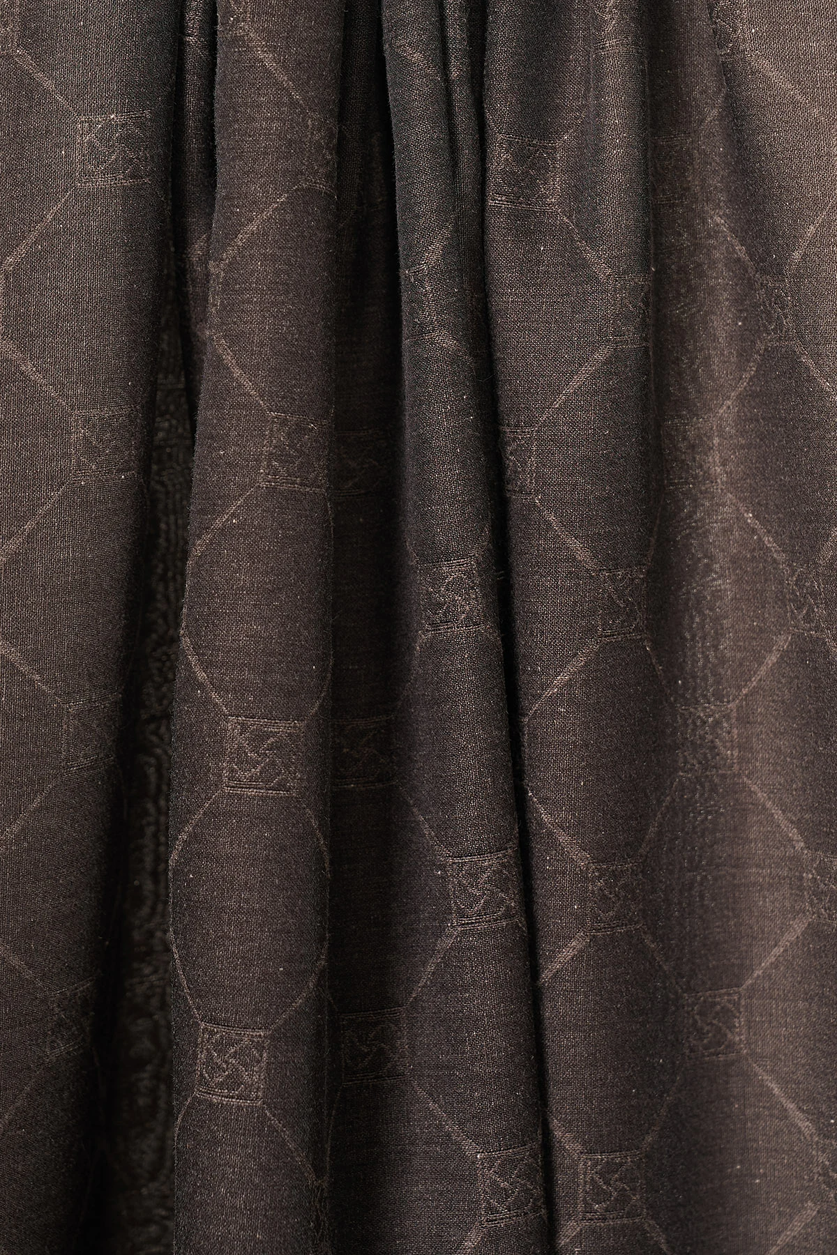 Monogram Desen Pamuklu Şal Füme