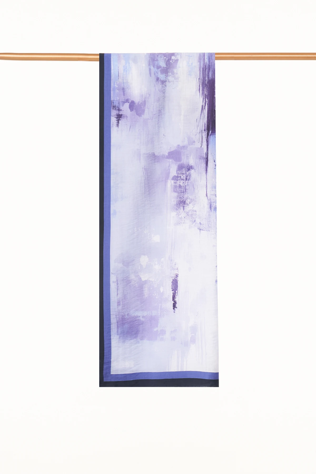 Brushstroke Pattern Lyocell Shawl Blue