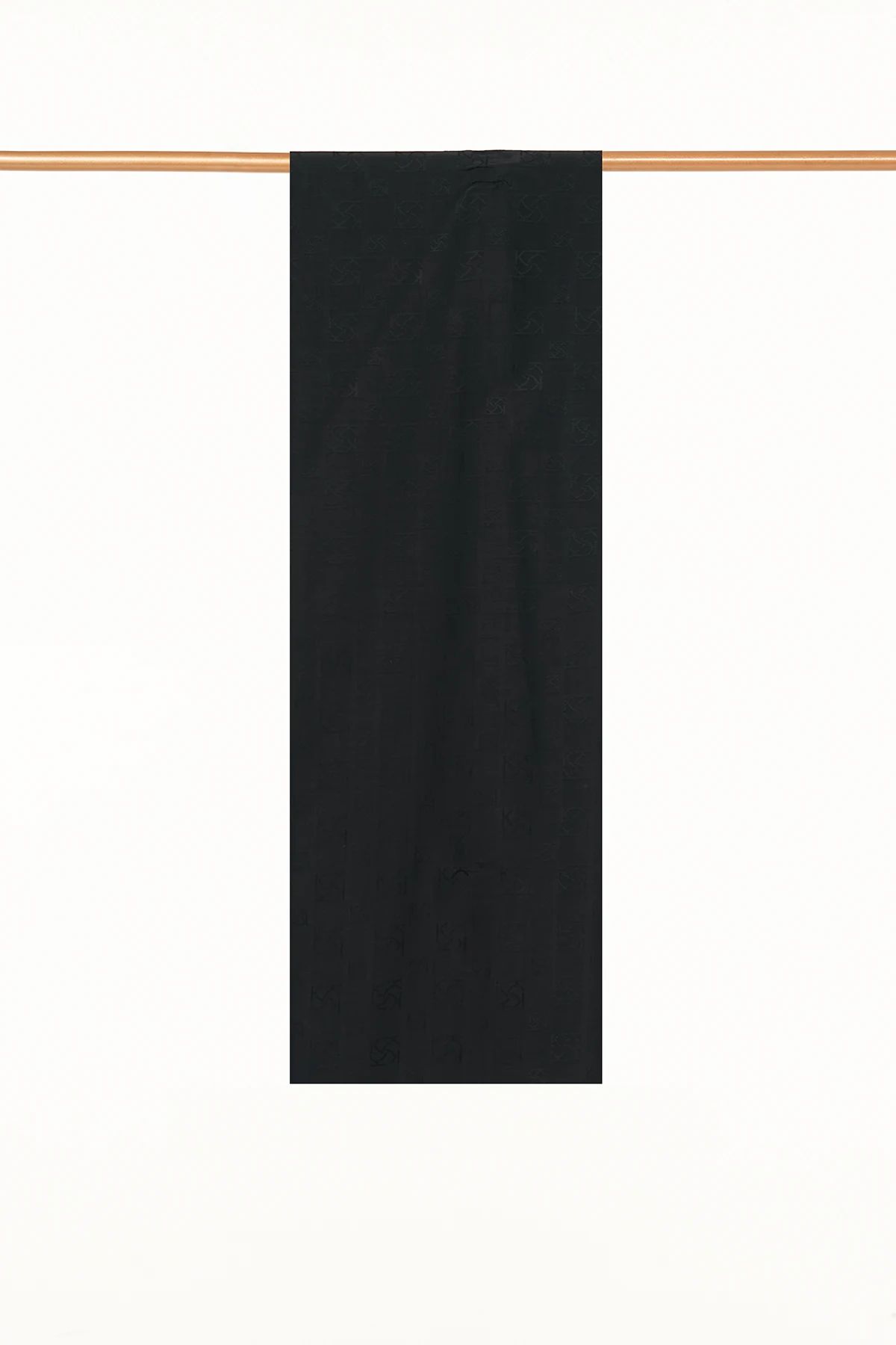 Monogram Detaylı Pamuklu Şal Siyah