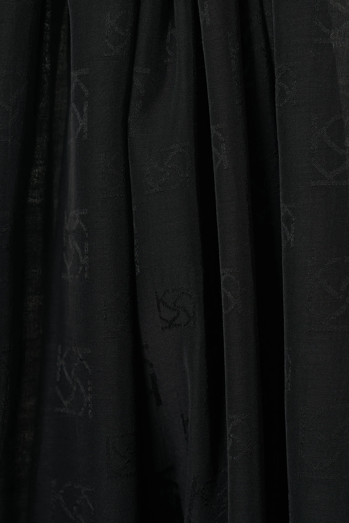 Monogram Detaylı Pamuklu Şal Siyah