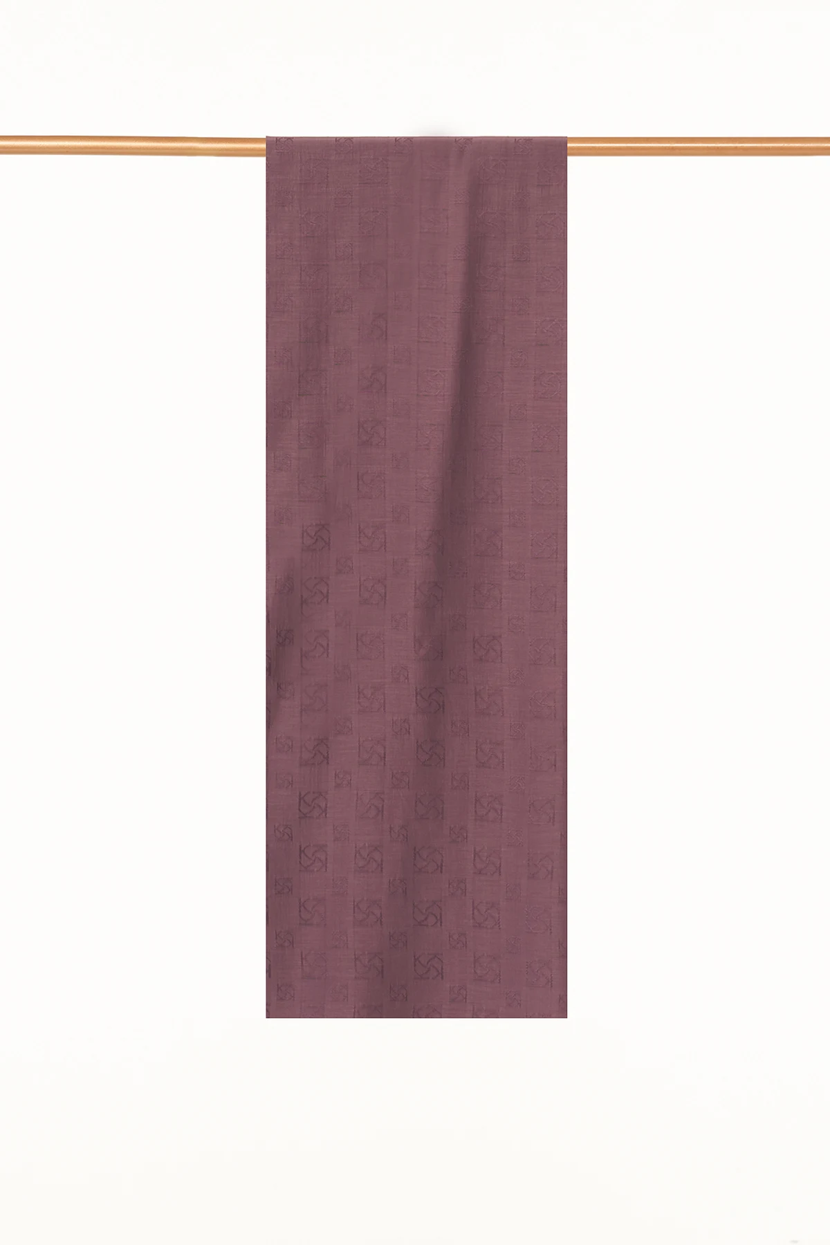Monogram Detaylı Pamuklu Şal Mürdüm