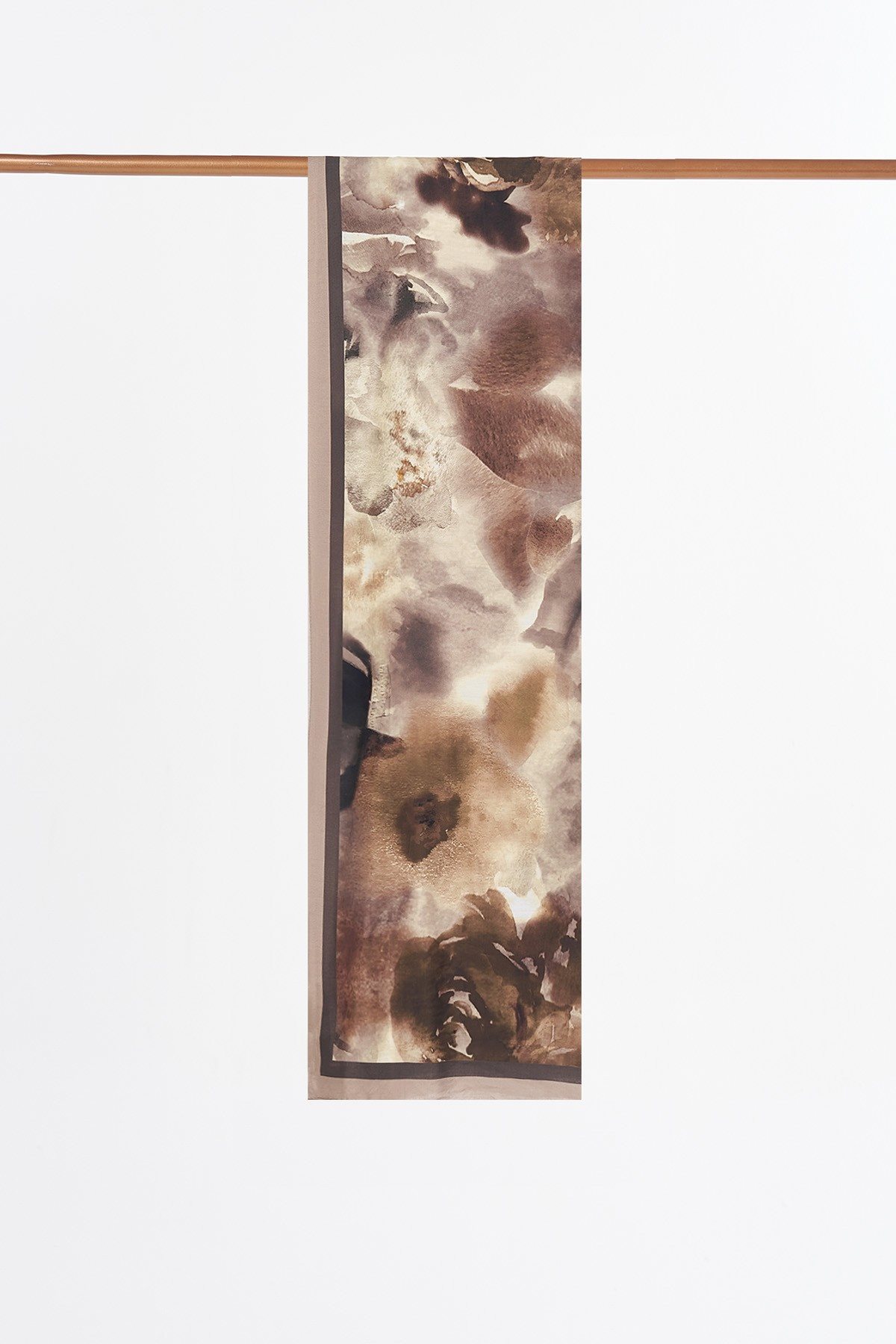 Brushstroke Abstract Pattern Shawl Brown
