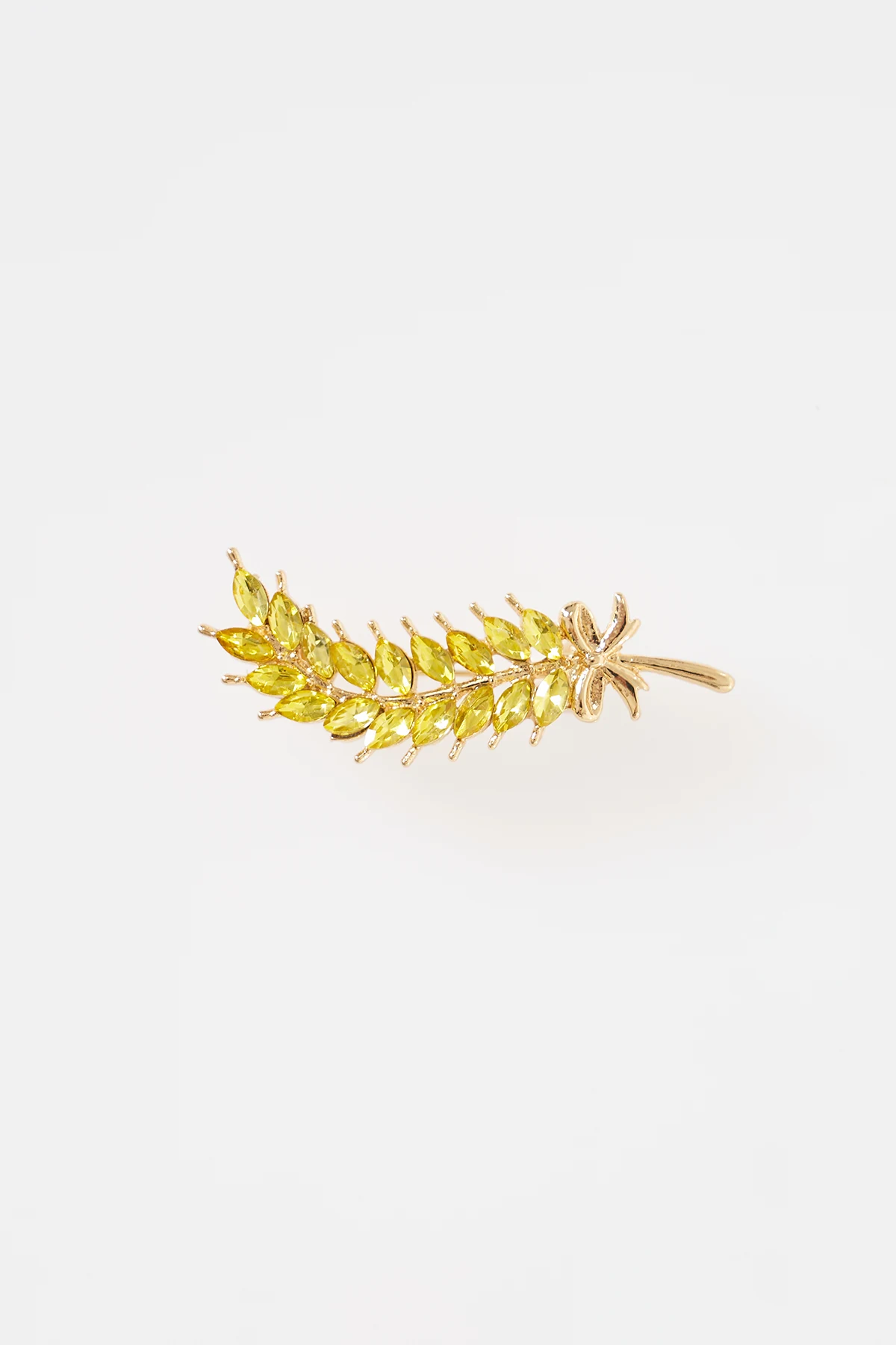 Stone Detail Wheat Brooch Gold