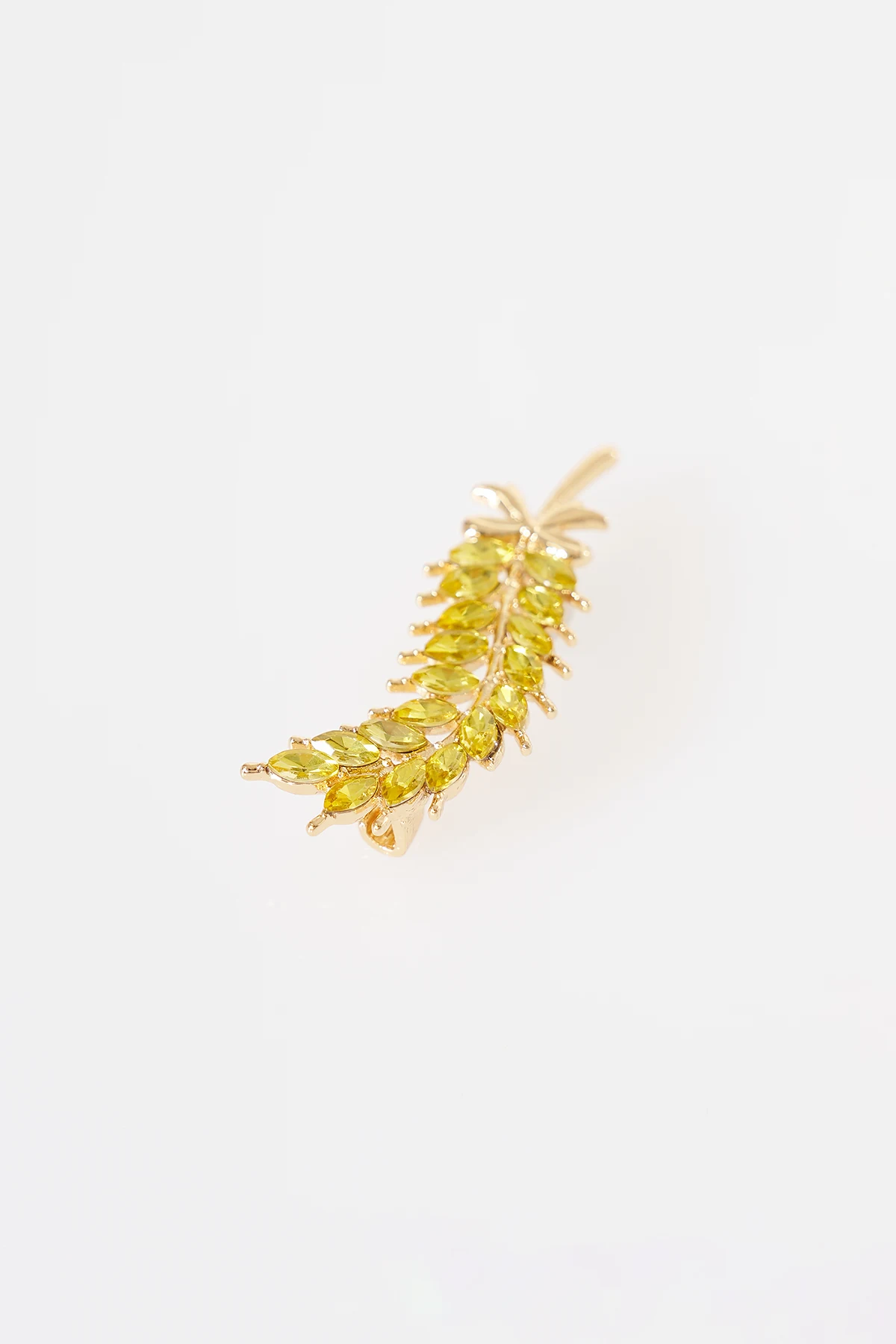 Stone Detail Wheat Brooch Gold