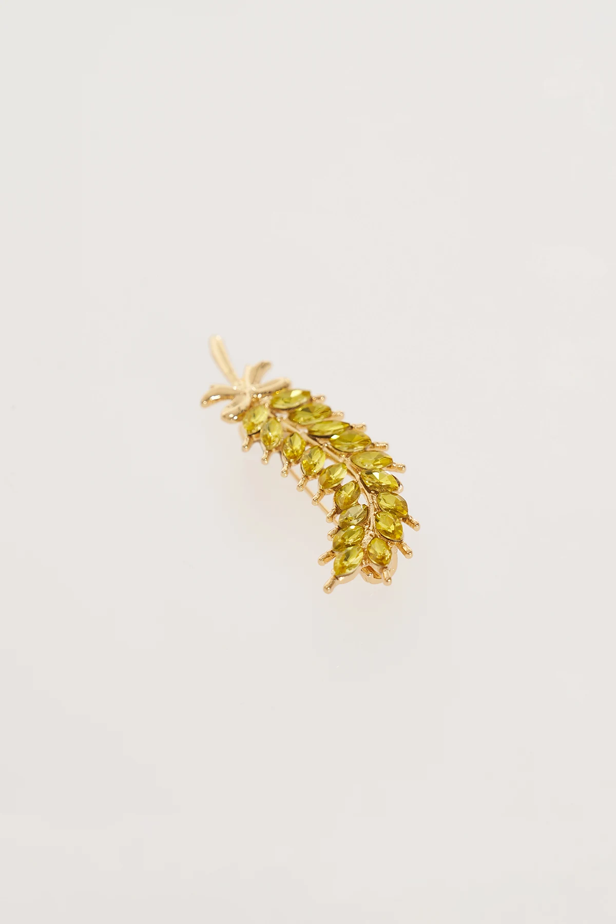 Stone Detail Wheat Brooch Gold