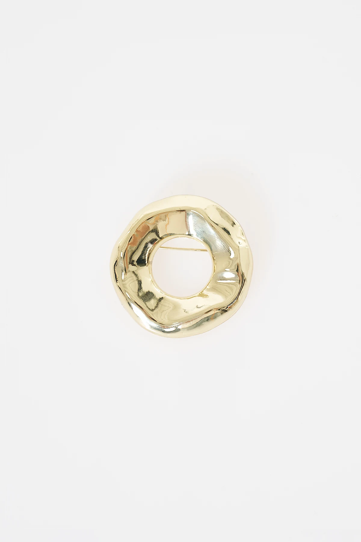 Textured Hoop Brooch Gold
