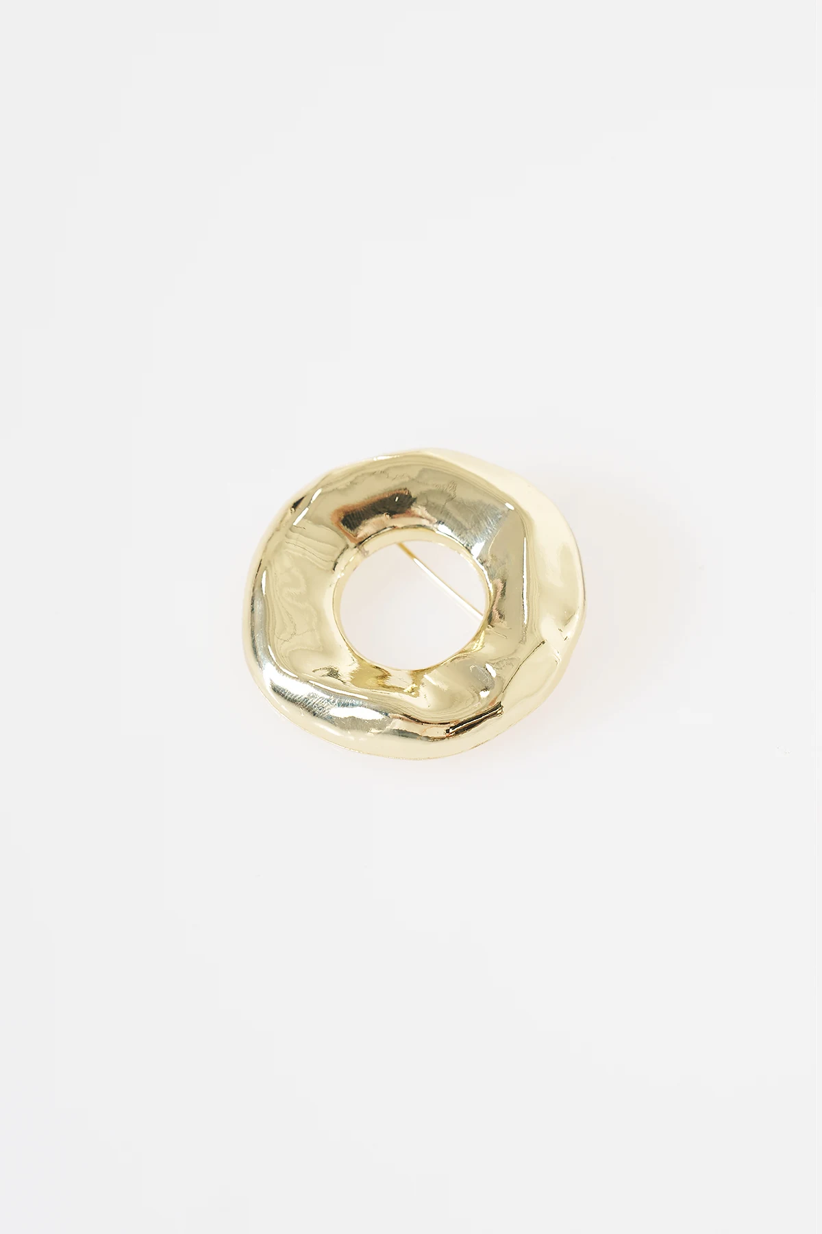 Textured Hoop Brooch Gold