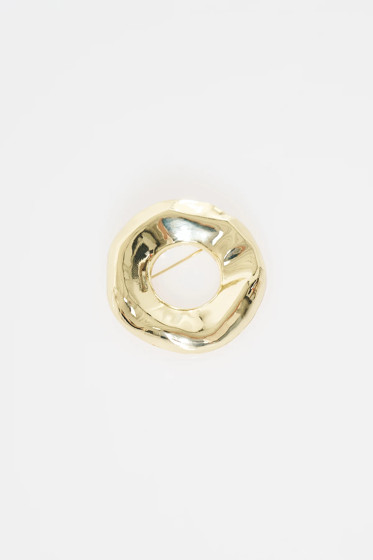 Textured Hoop Brooch Gold