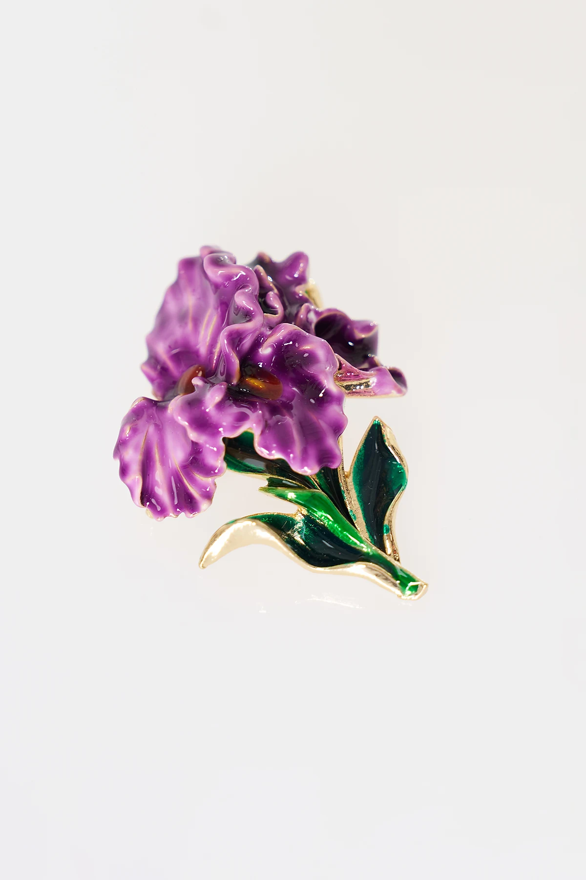 Iris Flower Brooch Gold