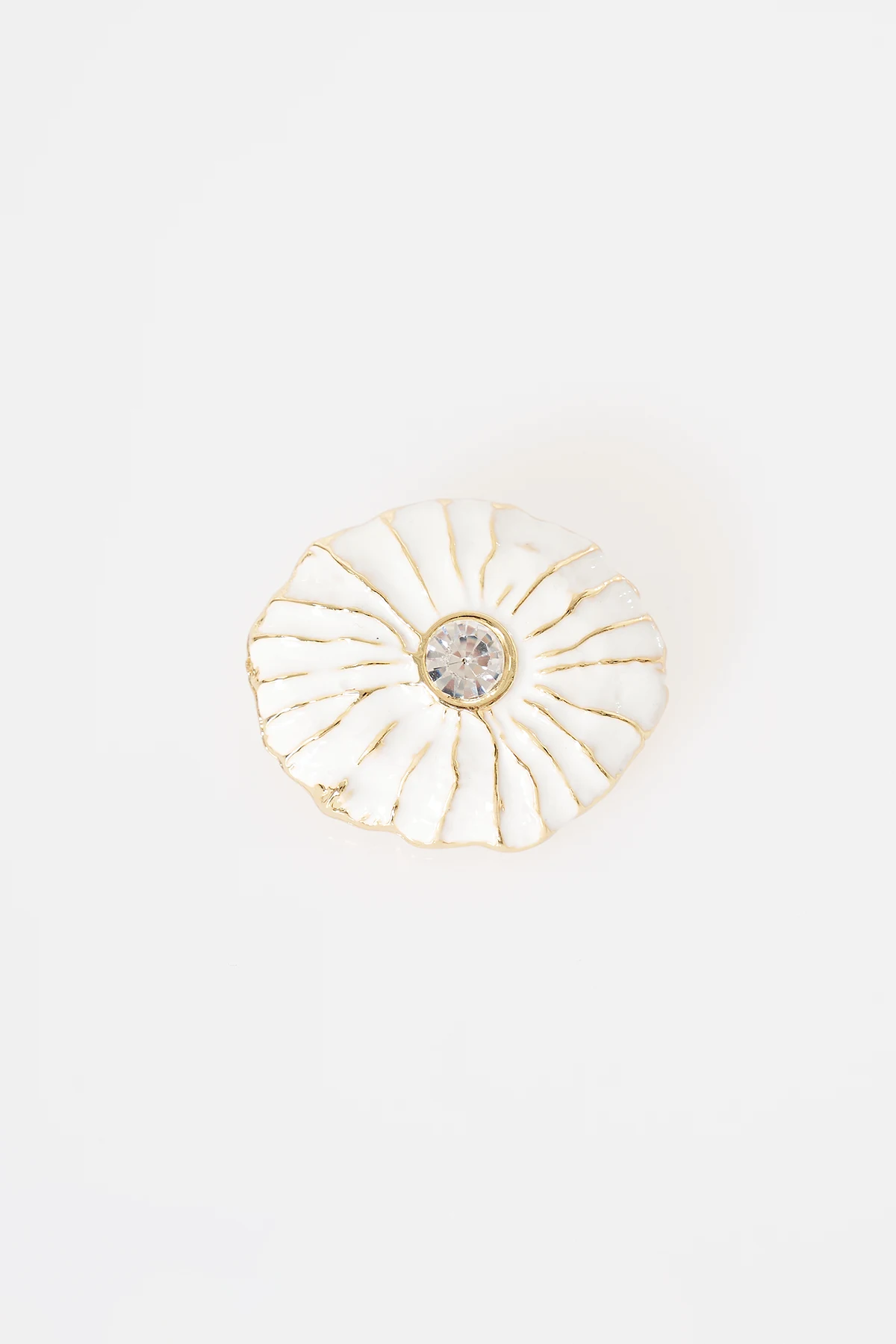 Enamel Flower Brooch Gold