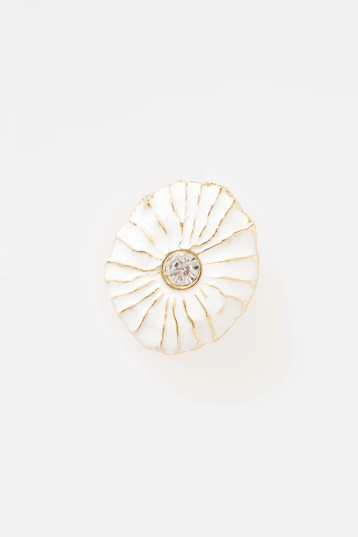 Enamel Flower Brooch Gold