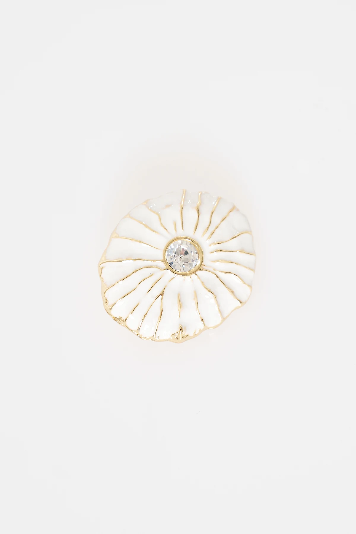 Enamel Flower Brooch Gold