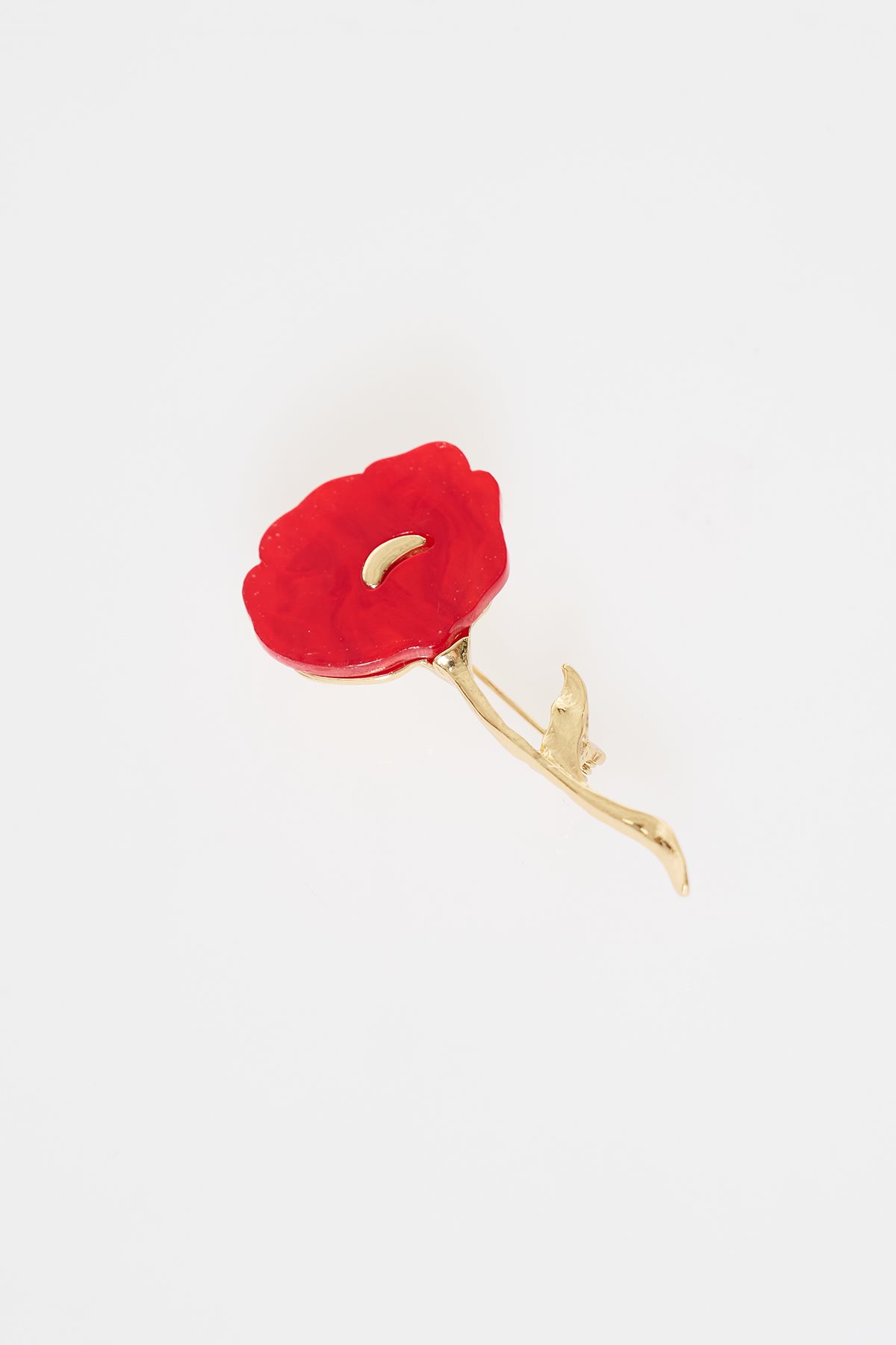 Poppy Flower Brooch Red