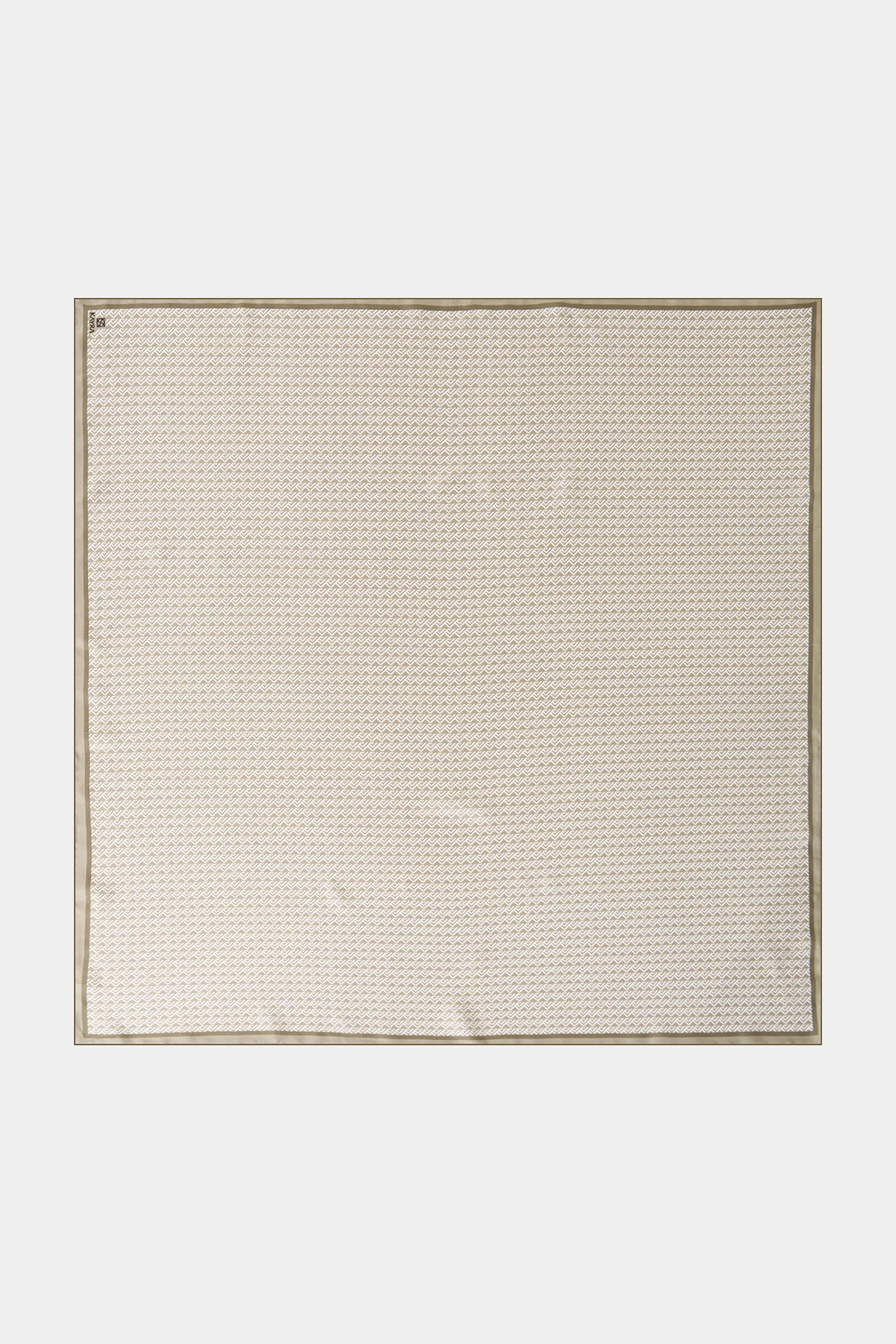Geometrik Desen İpek Twill Eşarp Ada Çayı