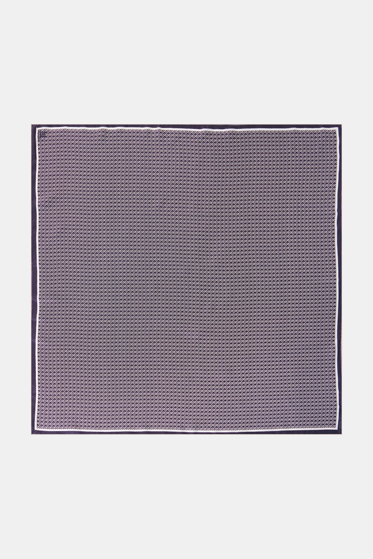 Geometrik Desen İpek Twill Eşarp Mürdüm