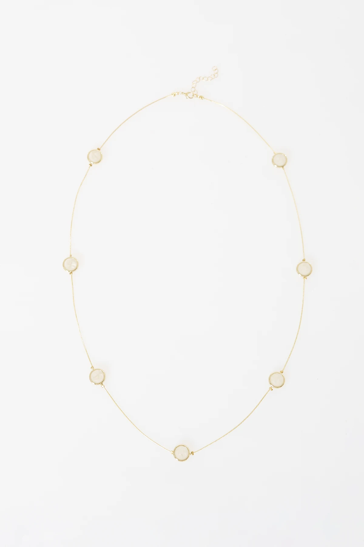 Yuvarlak Taşlı Kolye Gold