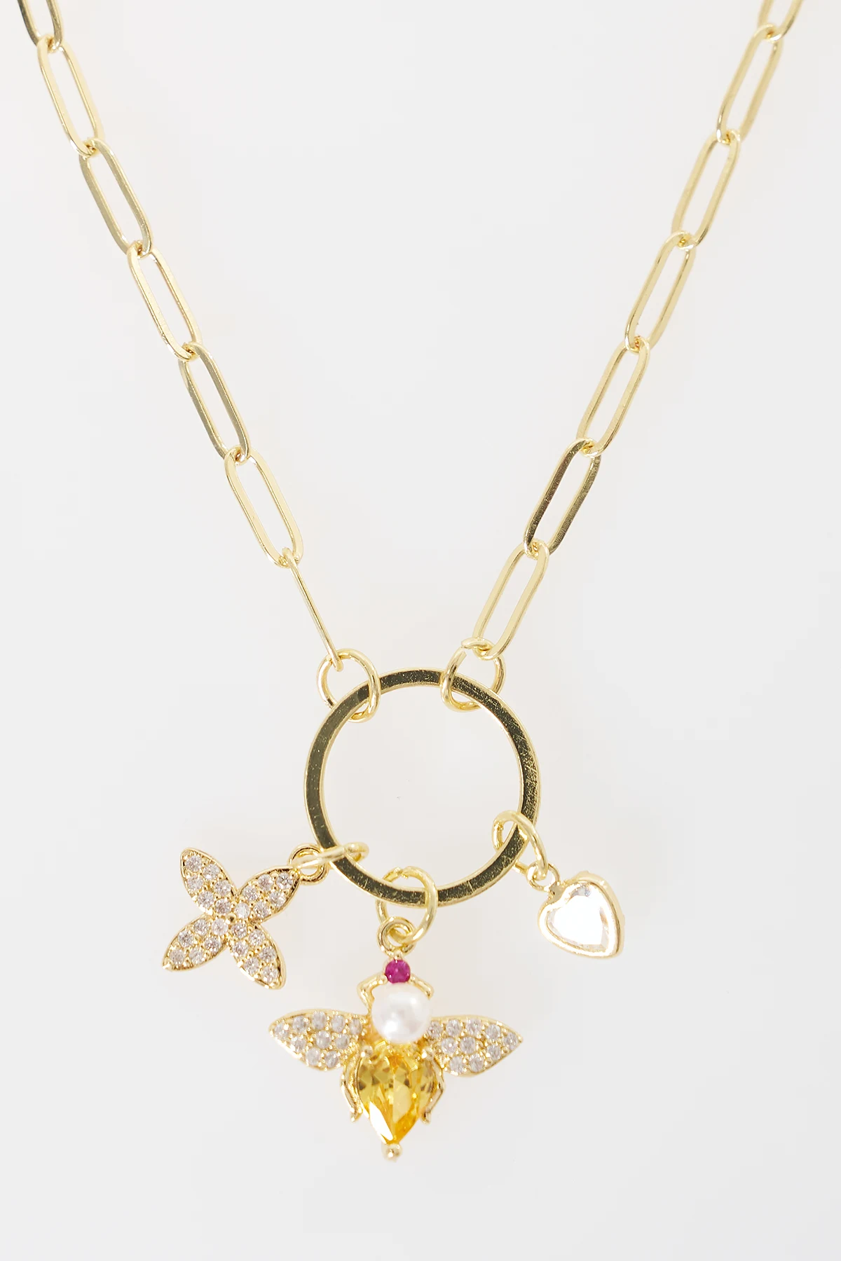 Charm Detaylı Kolye Gold
