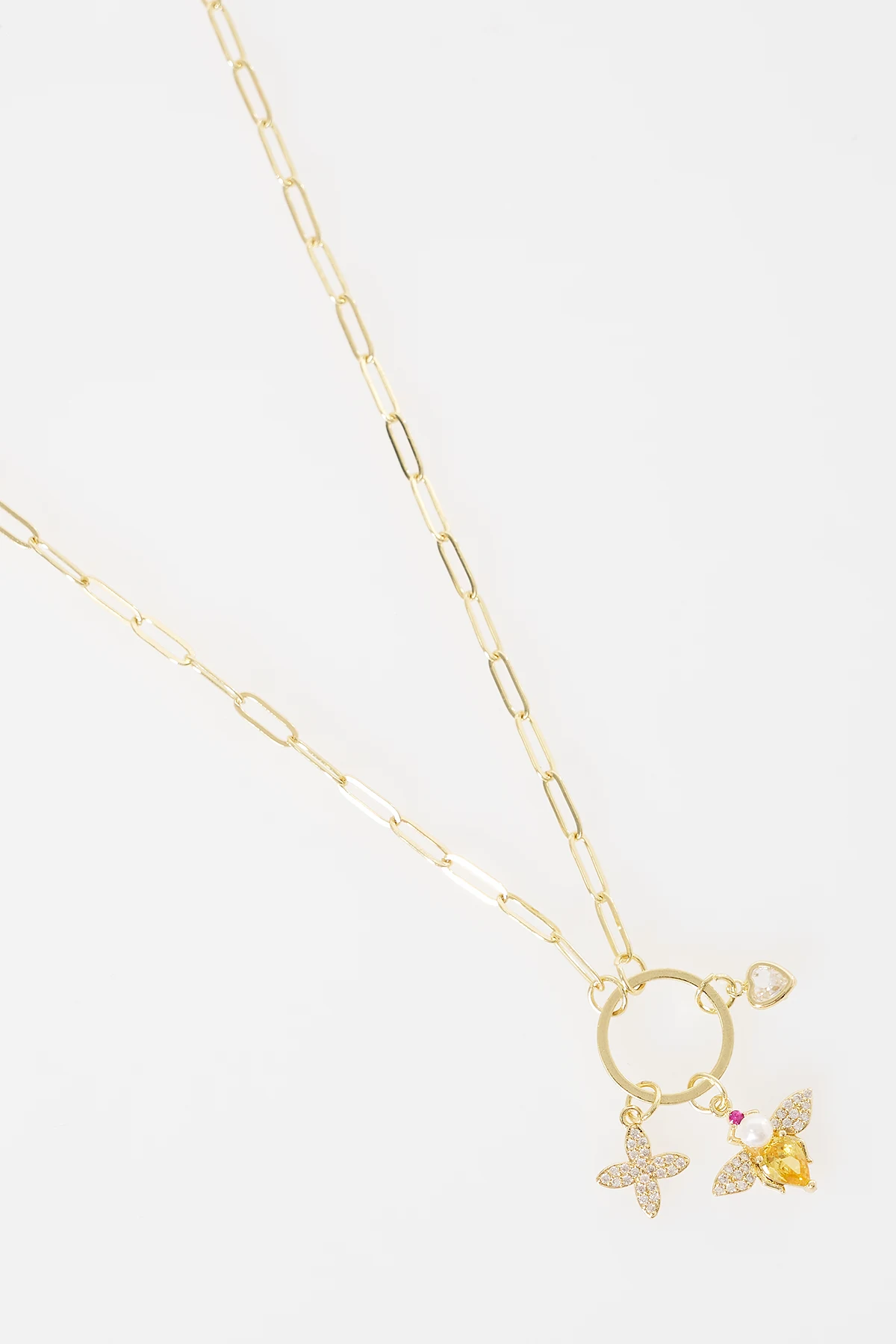 Charm Detaylı Kolye Gold