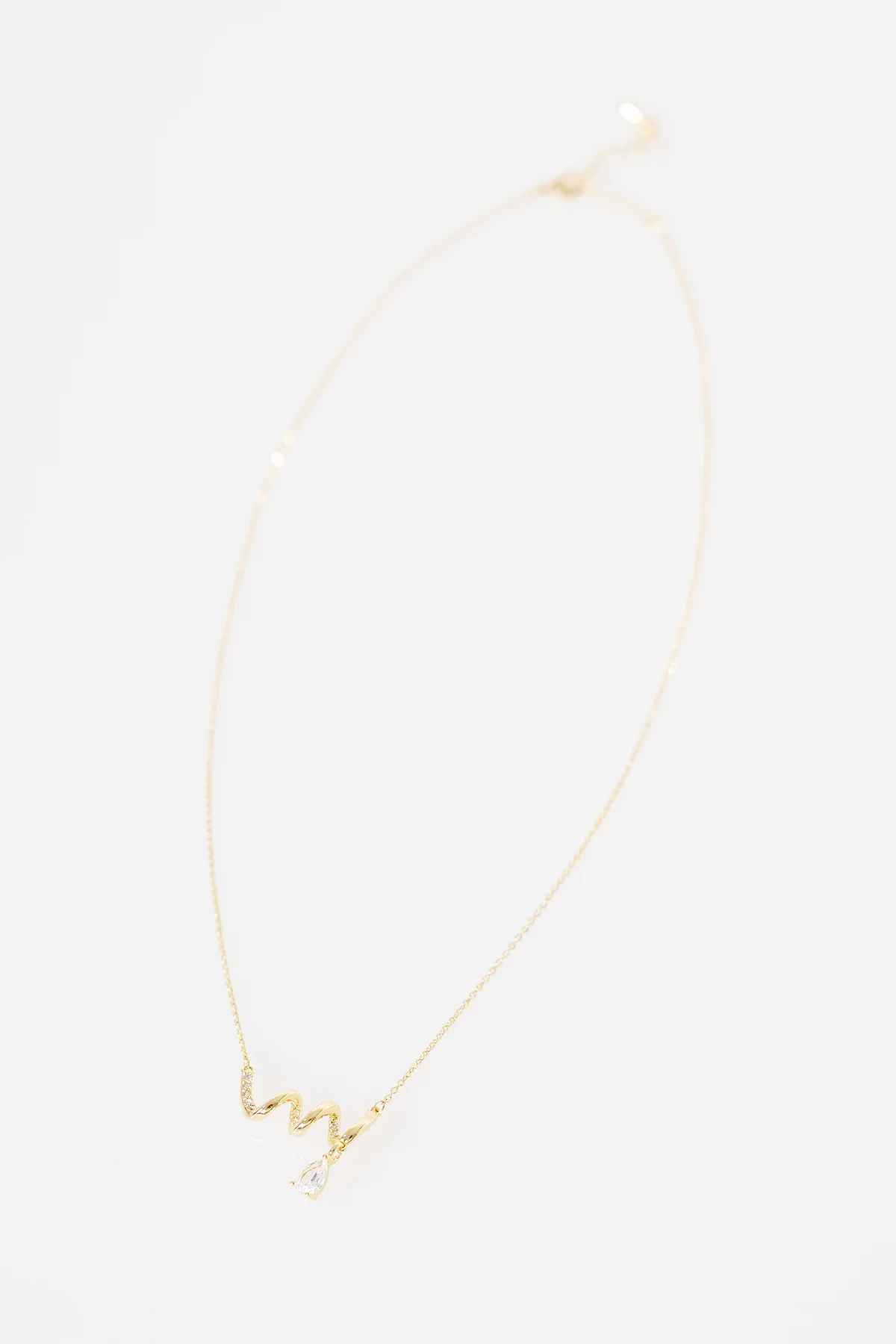 Sallantılı Taşlı Kolye Gold