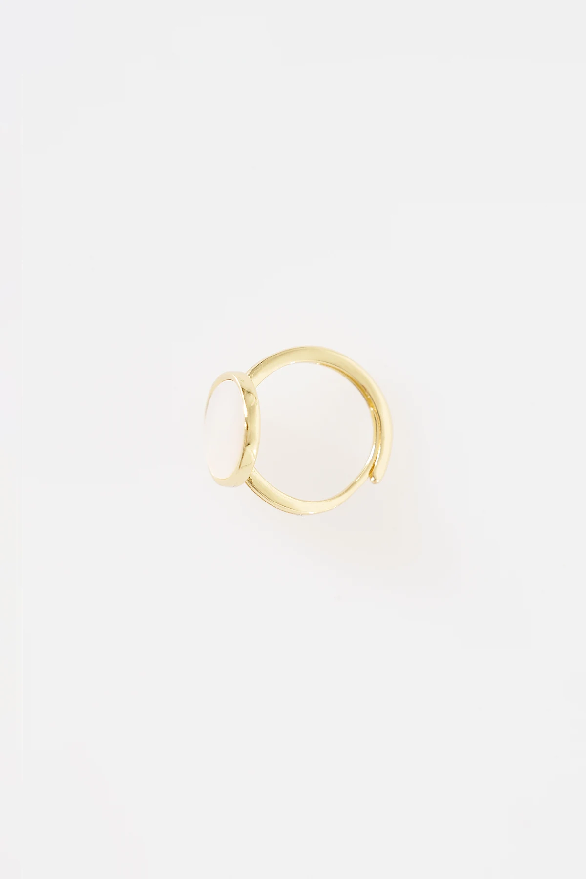 Oval Taşlı Yüzük Gold